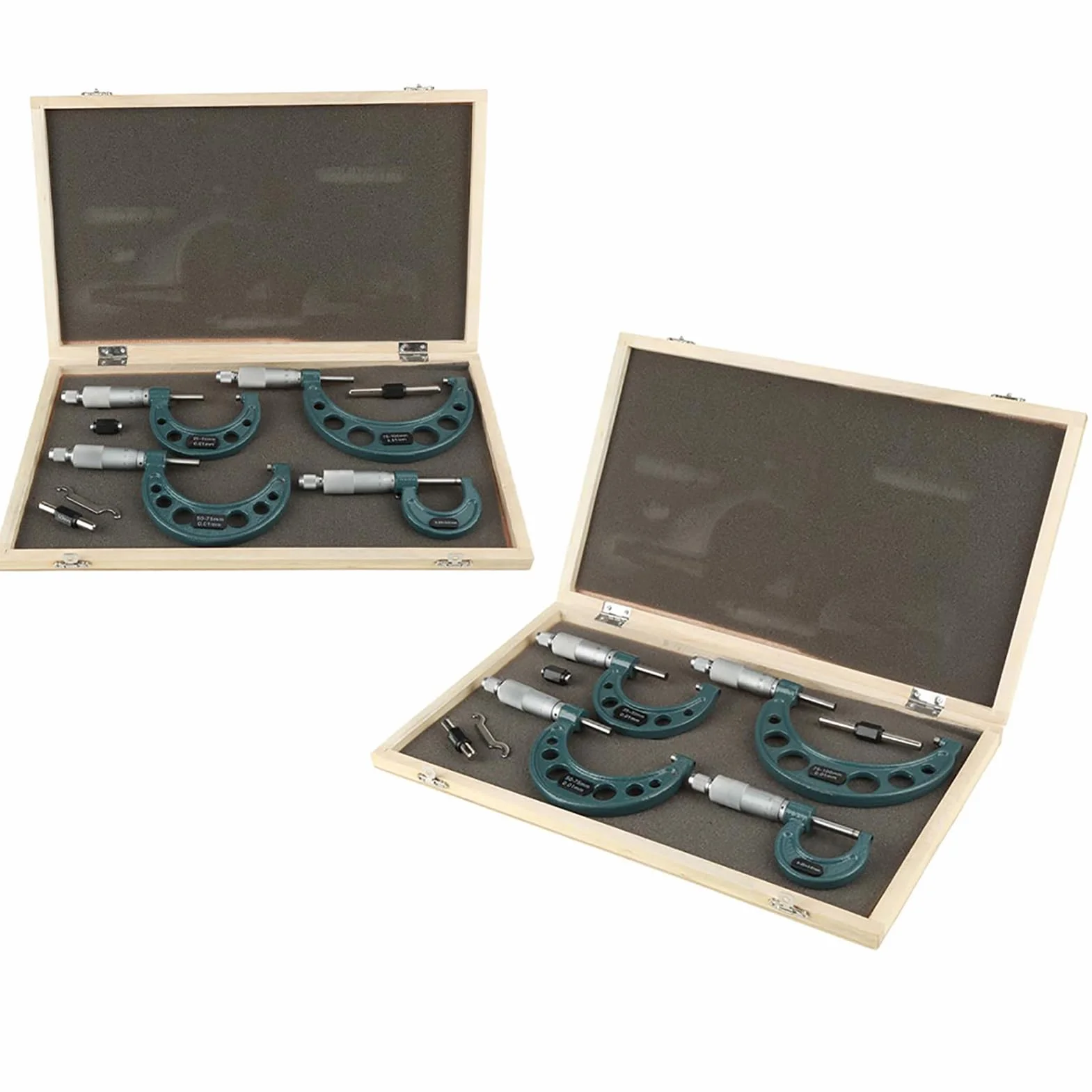 Micrómetro exterior 4 piezas 0‑100 mm Micrómetros exteriores métricos Calibre de espesor Calibradores de medición con estuche