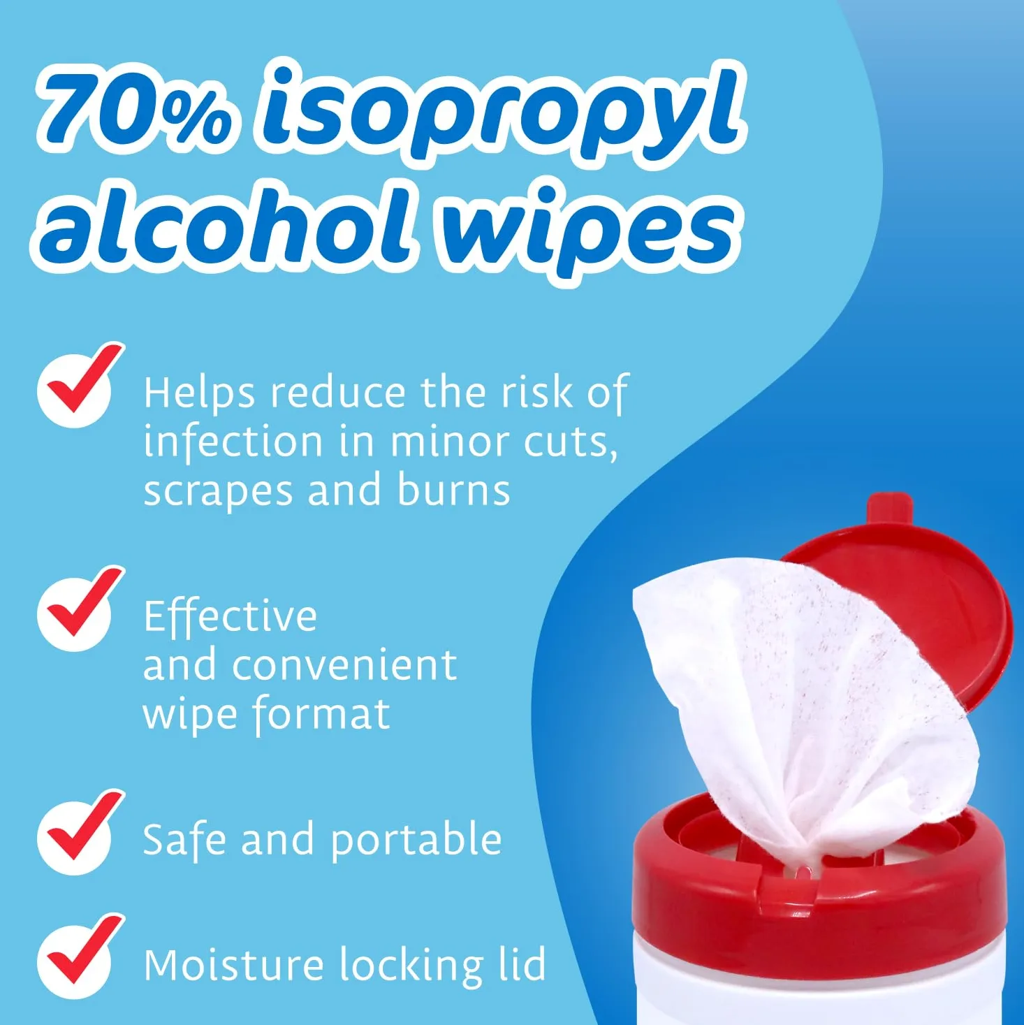 Pharma-C-Wipes 70% Toallitas de alcohol isopropílico, 40 ct (6 cajas de 7 cada una)