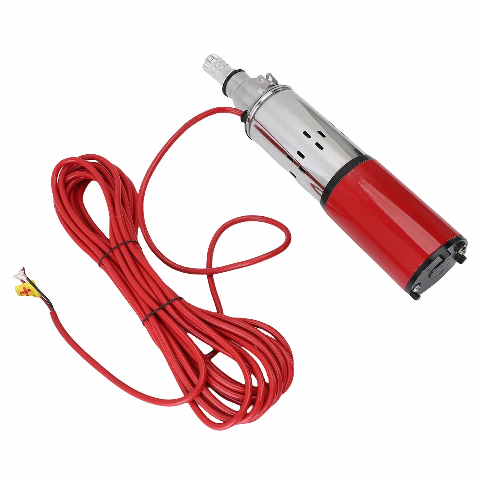 Luqeeg Bomba de Pozos Profundos Sumergibles 36V 340W, Flujo de 6.6gpm, Bombas de Agua Solar de 196 Pies con Salida de 1 Pulgada, Sumergible de Pozo Profundo de Acero Inoxidable para Industrial,