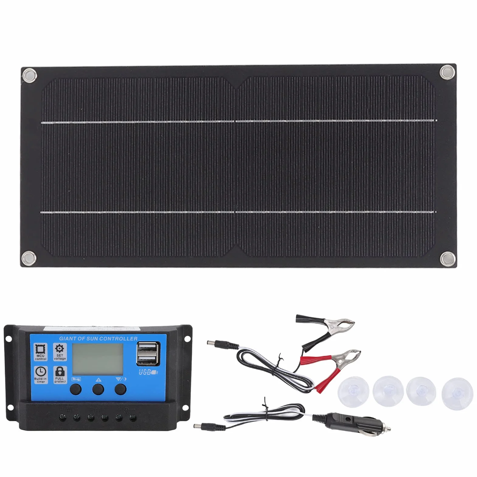 Fydun Campervan Roof Solar, 600W 18V Kit de Panel Solar 100A Controlador de Cargador de Batería Kit de Carga de Batería para Agricultura Al Aire Libre