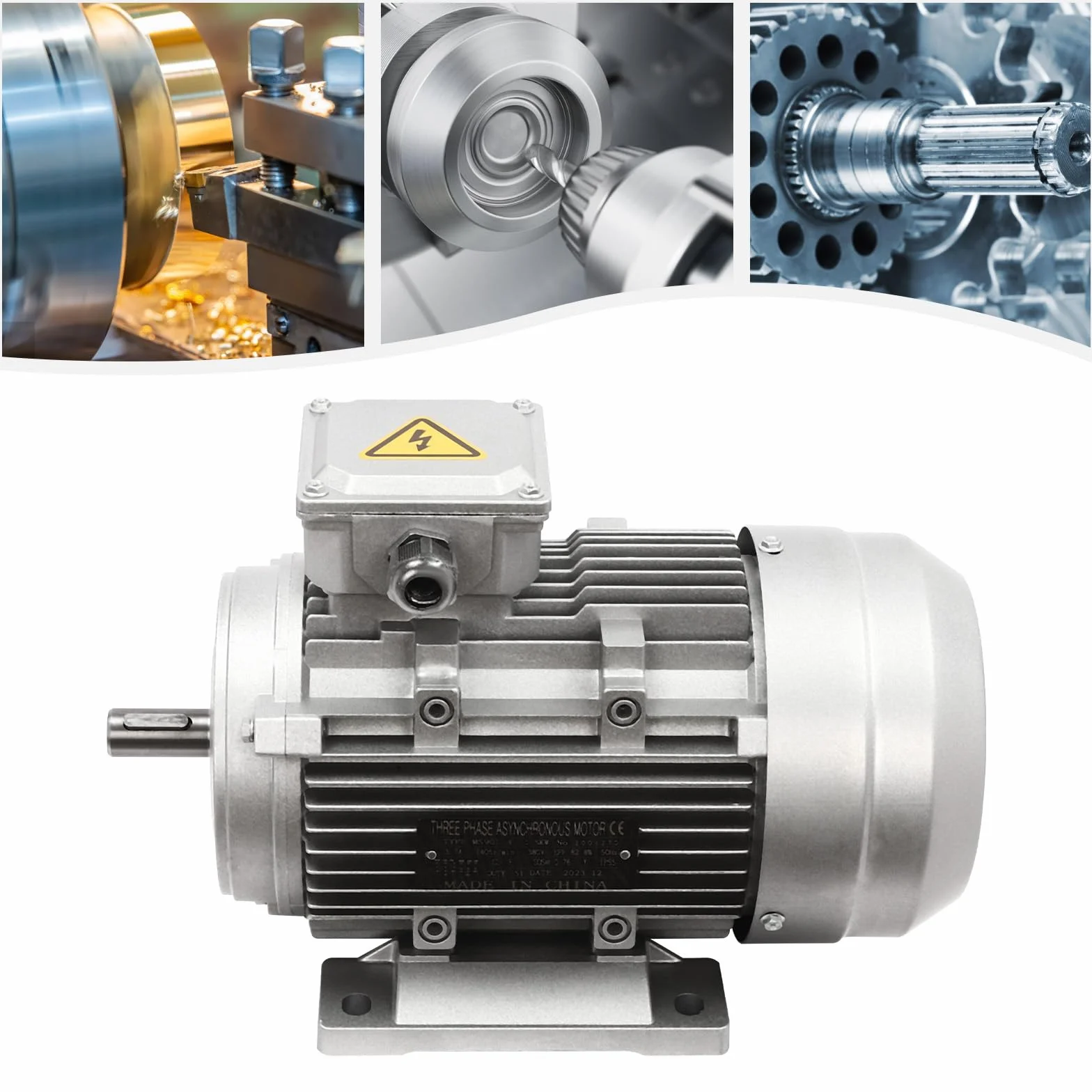Motor trifásico de 1,5 kW, 380 V 50 Hz, 1405 rpm, grado de protección IP55, carcasa de aluminio, MS90L-4, para ventiladores, bombas, máquinas herramientas