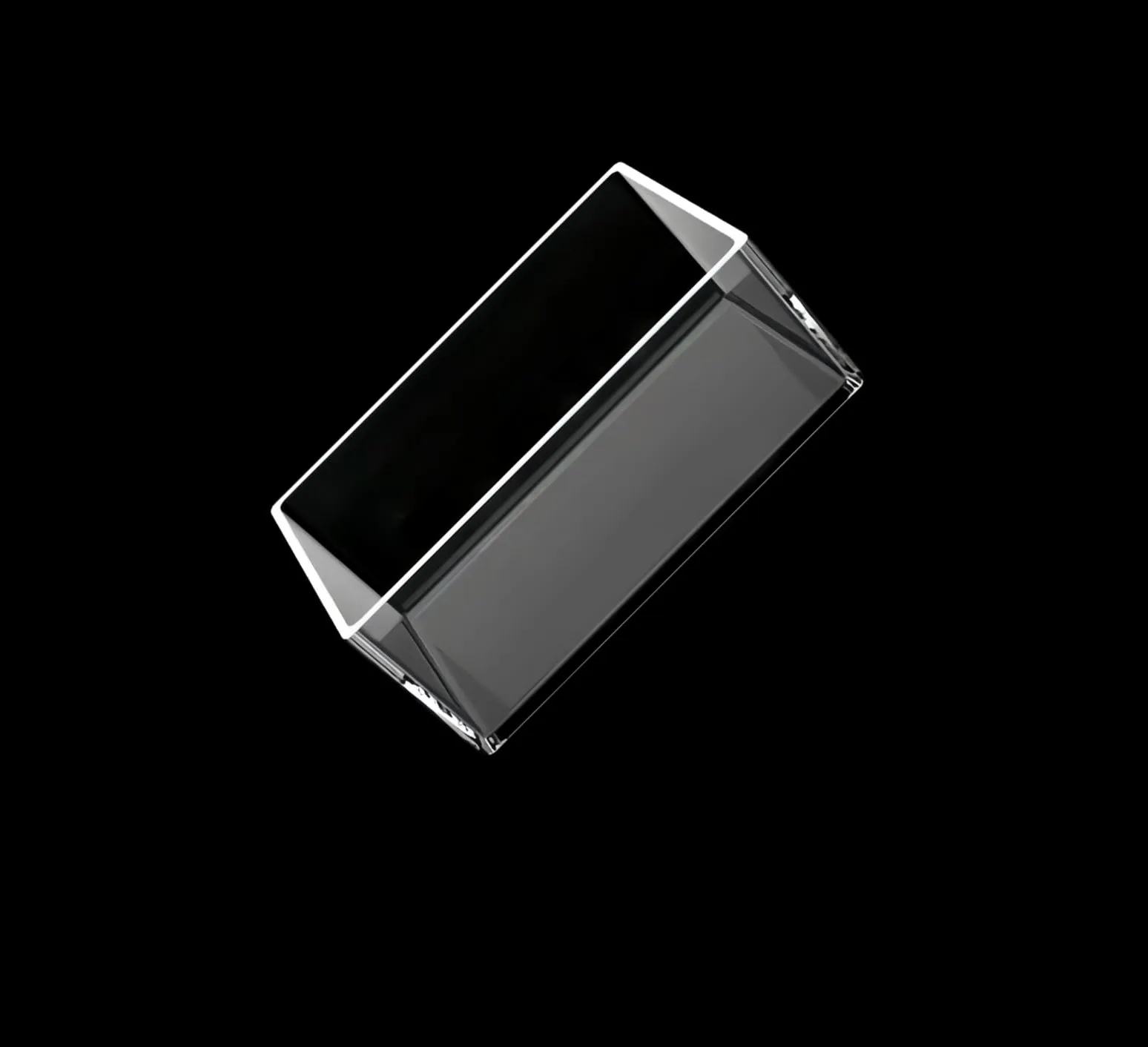 de crisol de cuarzo transparente con transmisión U-V de 50 mm x 30 mm x 20 mm