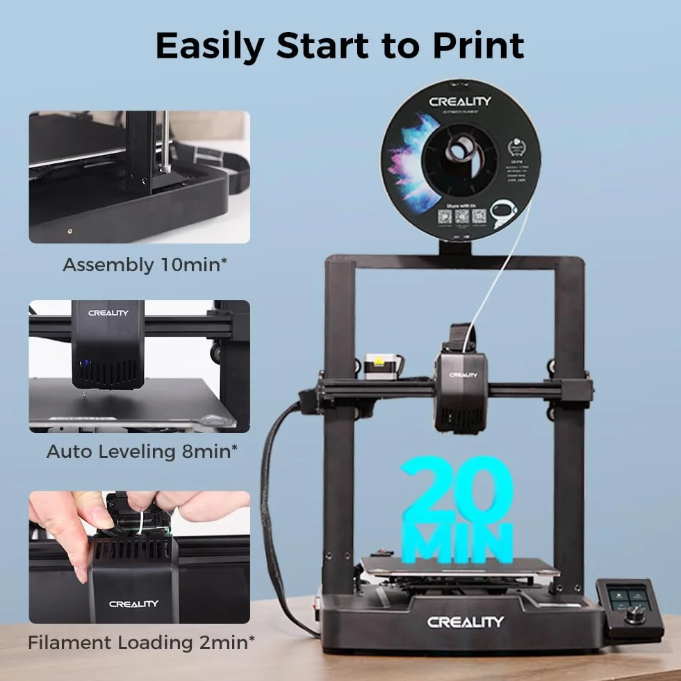 Creality Ender 3 V3 SE Impresora 3D, 250mm/s Velocidad de Impresión Impresoras 3D con CR Touch Nivelación Automática, Sprite Extrusor Directo Doble Eje Z y Eje Y, Impresión 8.66 * 8.66 * 9.84in