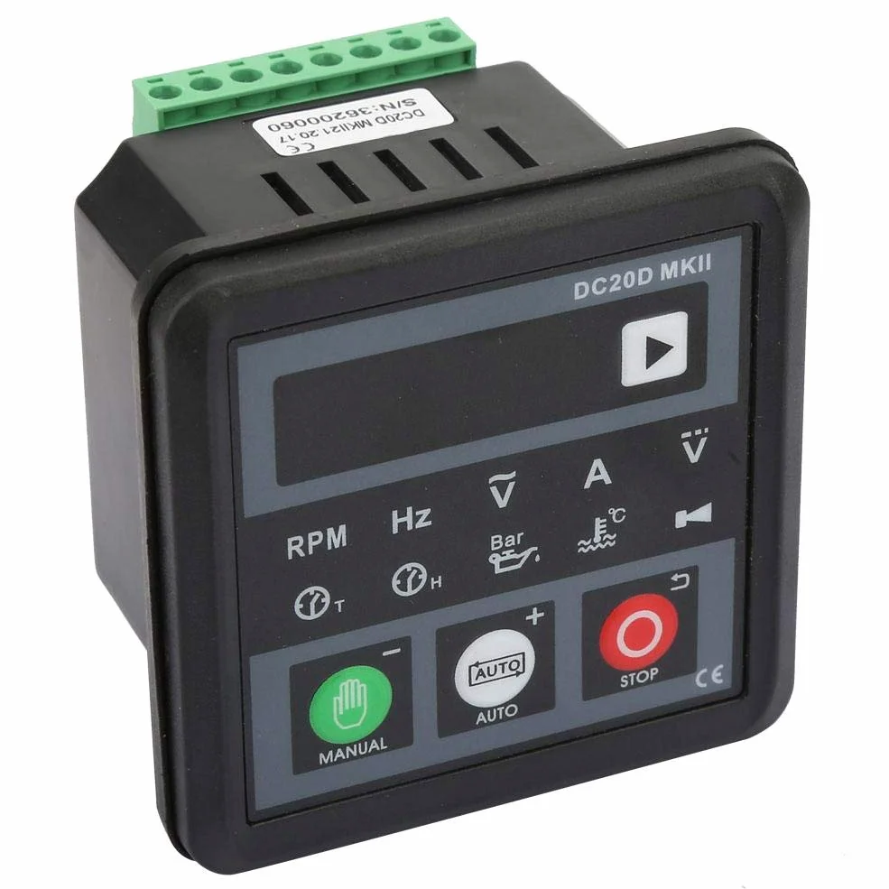 Controlador de generador,Módulo de arranque automático de generador electrónico DC20D MKII,panel de control para motor o generador,arranque/parada automáticos,indicación de protección y alarm