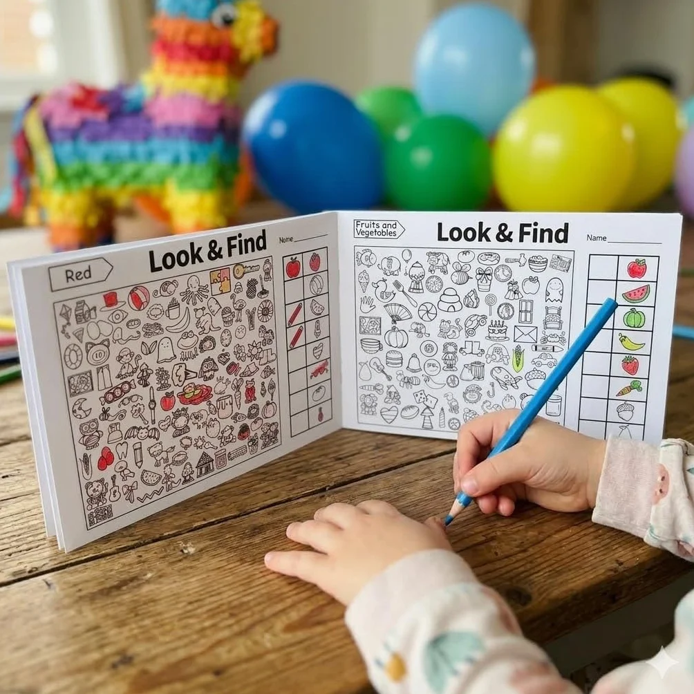Libros Busca y Encuentra para Regalos Cumpleaños Niños 3-6 años Juegos Educativos Sin Pantalla