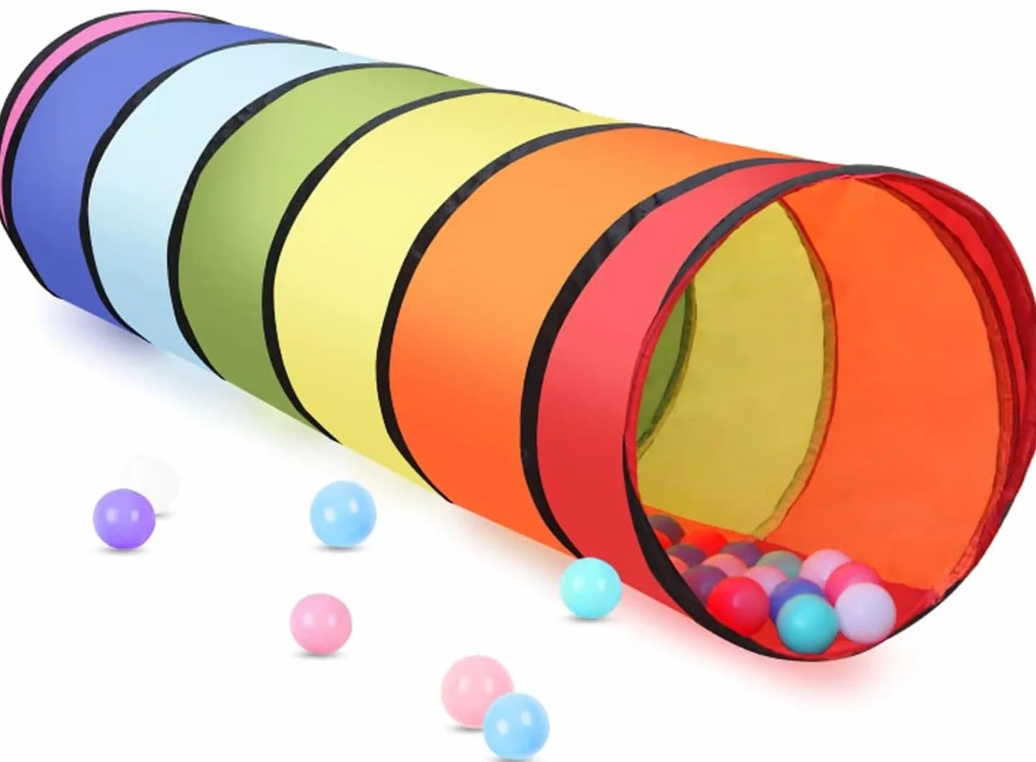 Tienda de Campaña con Túnel para Niños 180CM 46CM Apertura Redonda Colorido Emergente para Bebés Niñas Mascotas