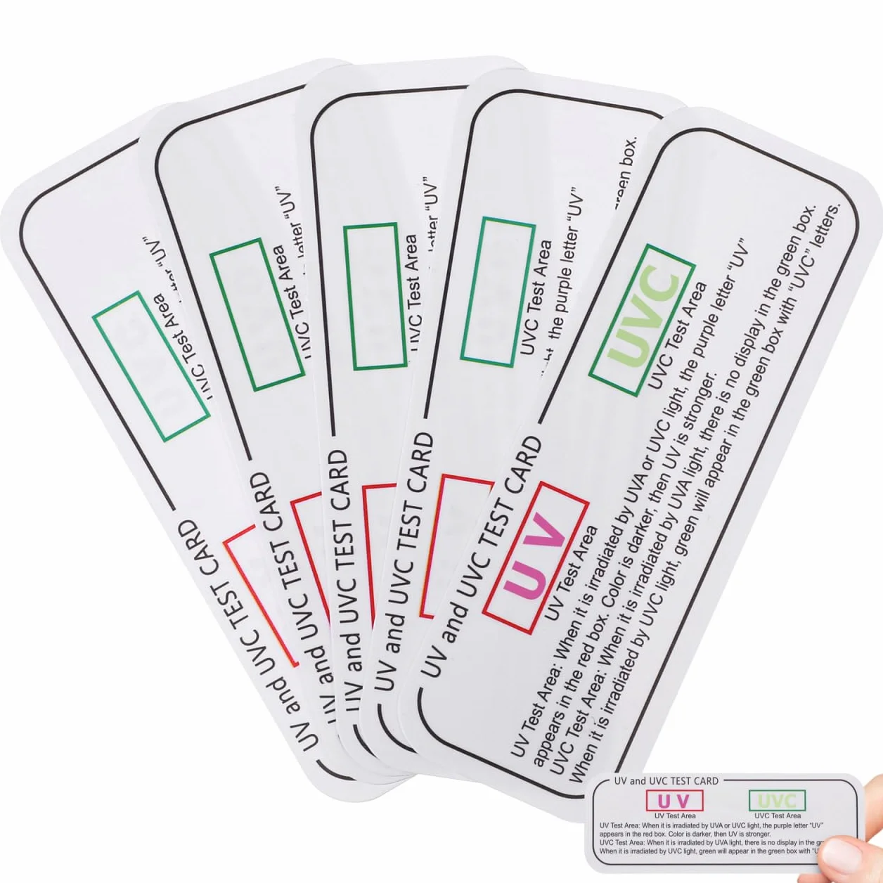 Cabilock 25 Tarjetas De Prueba UV UVC-UVA Indicadores Luz Ultravioleta 2.75x0.98x0.19in
