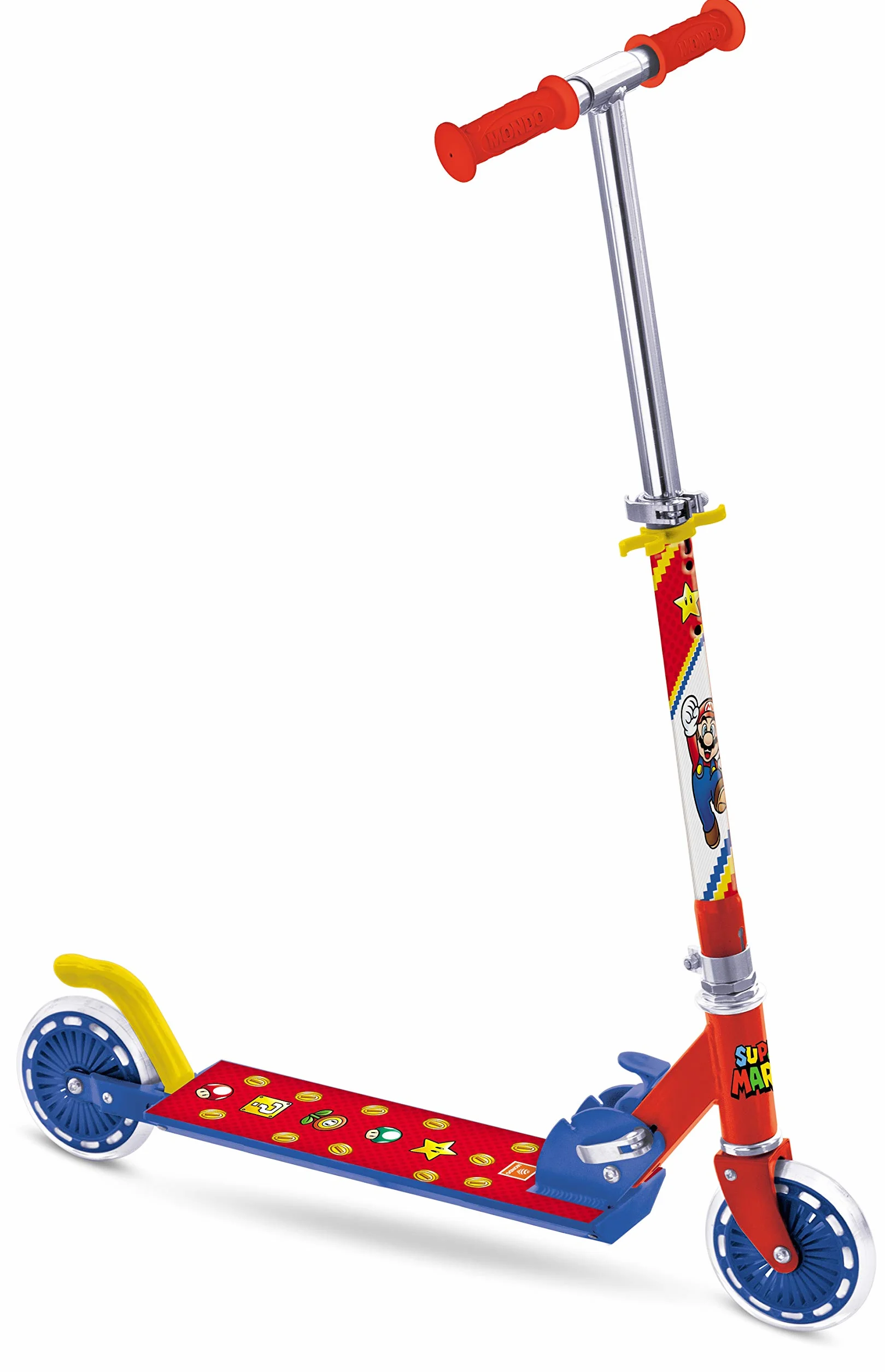 Mondo Toys Patinete de Aluminio Super Mario Manillar Ajustable 2 Ruedas