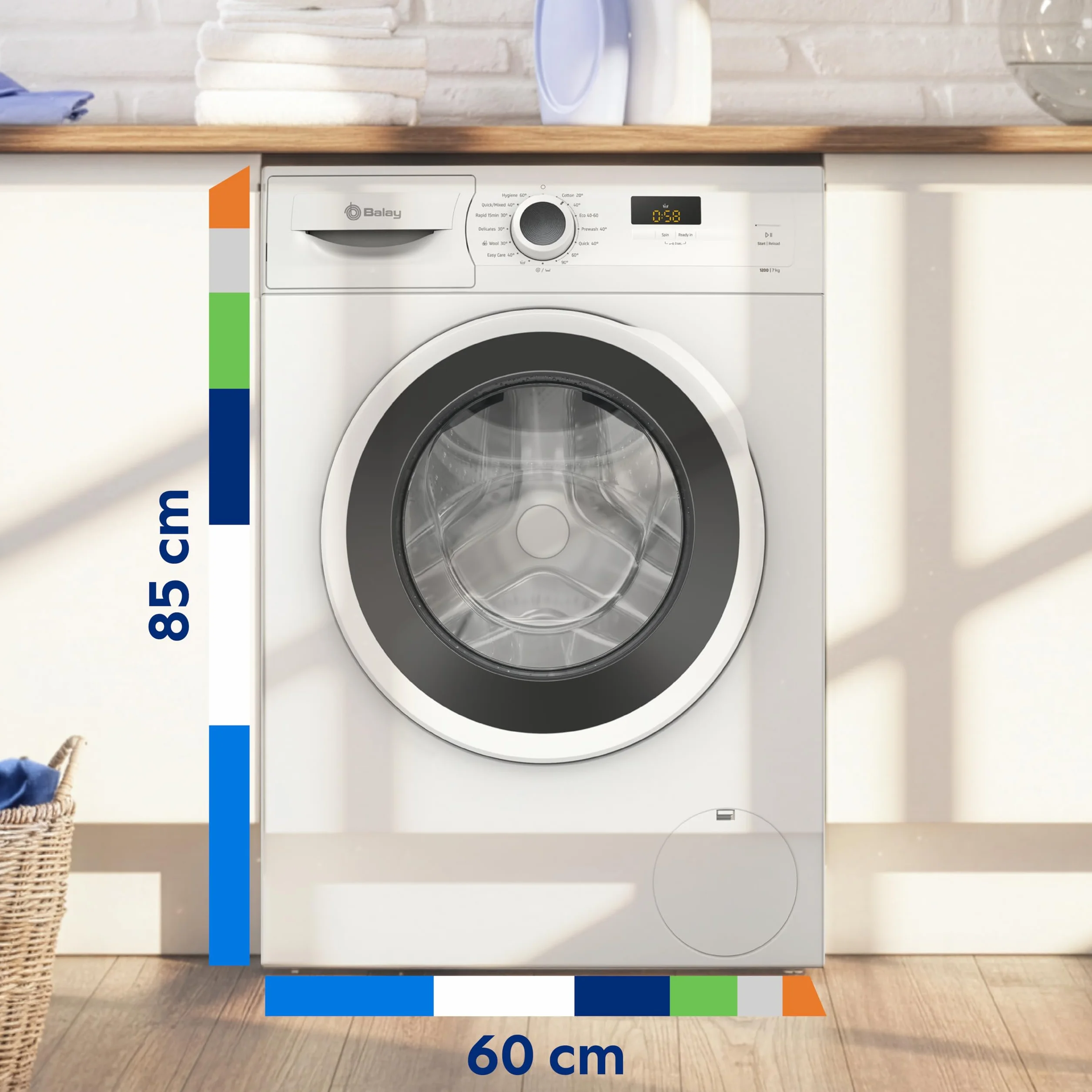 Balay Lavadora Carga Frontal 7 kg 1200 rpm Blanco 3TS273BA