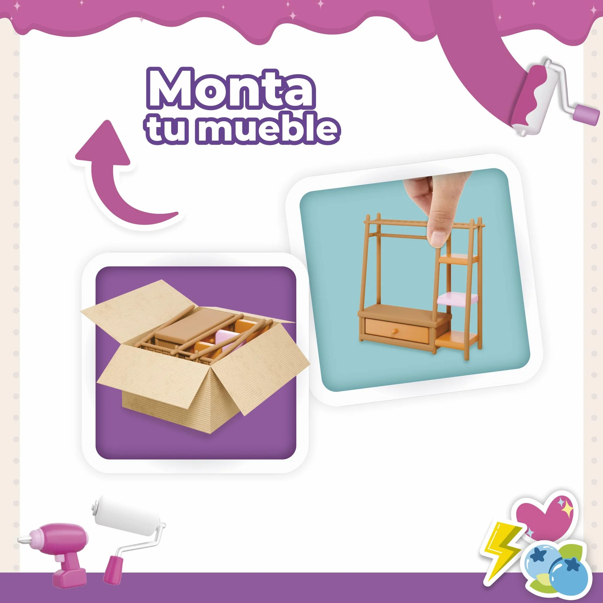 Bizak Suite Spaces Diseña tu Dormitorio Deluxe Set DIY Modular XL Personalizable con Doble Espacio 30 Accesorios