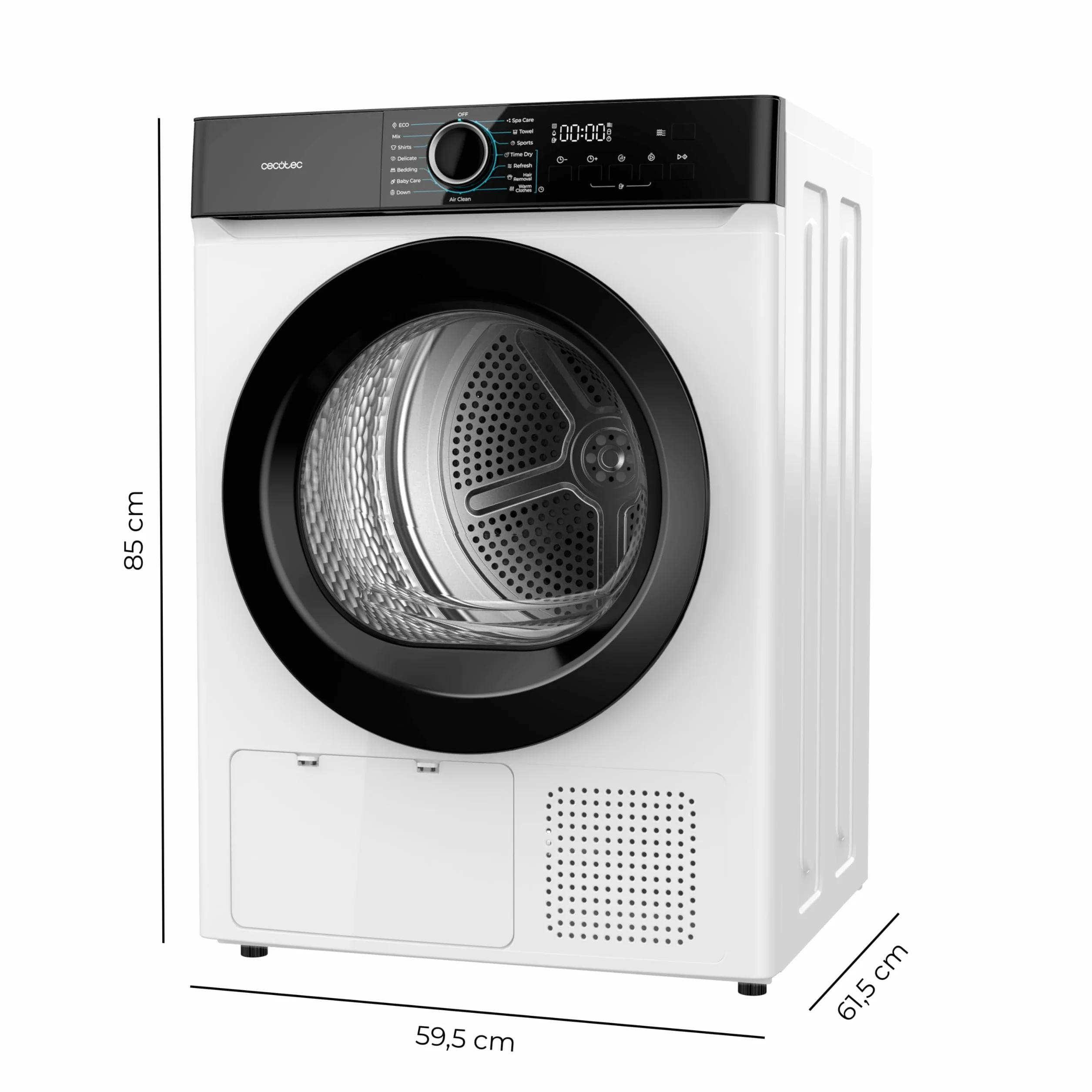 Cecotec Secadora Bomba de Calor 8Kg Bolero Dresscode Dry 8180 650W Clase E Bajo Consumo 15 Programas Blanco