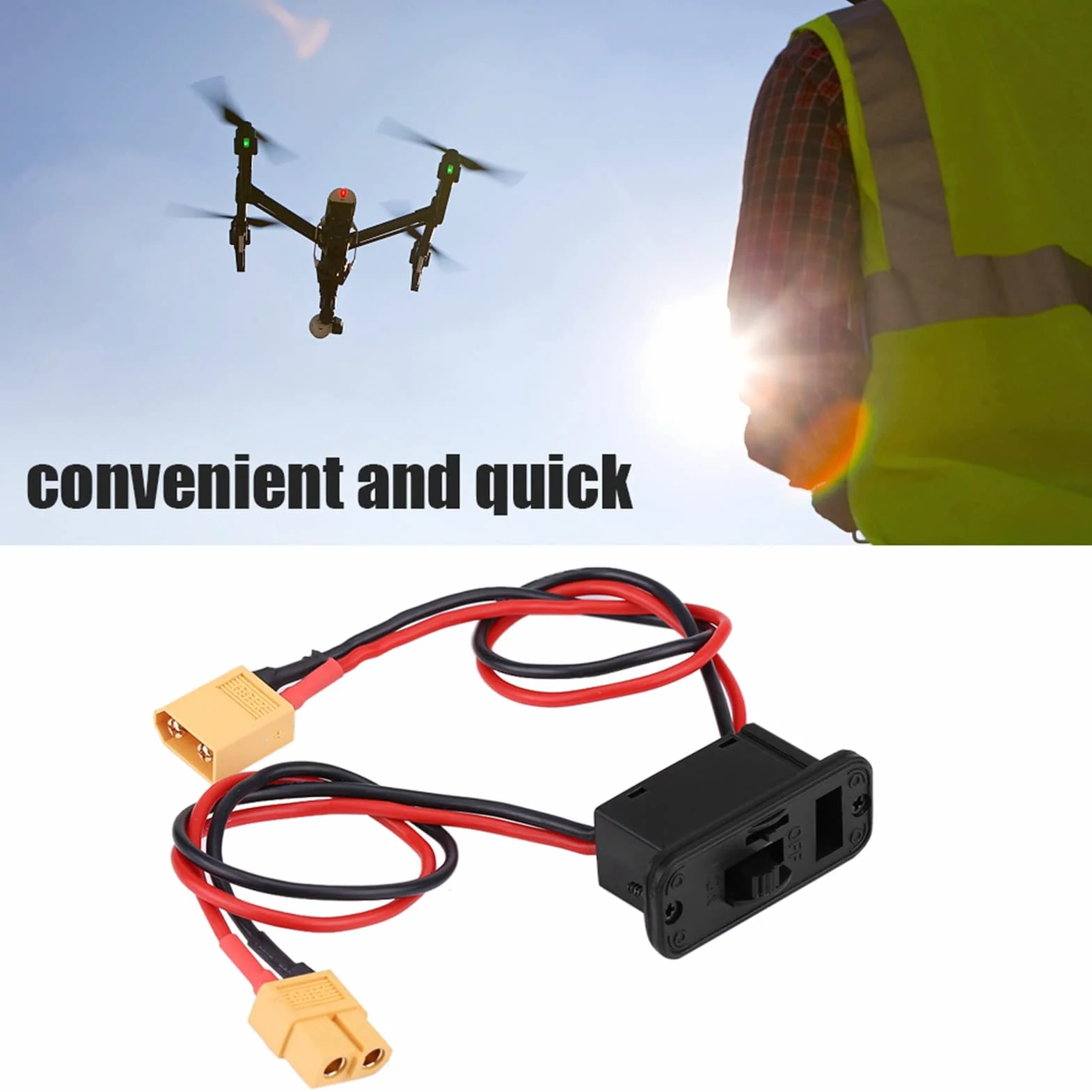Dilwe Interruptor de Avión RC XT60 para Fuente de Alimentación de Alta Potencia