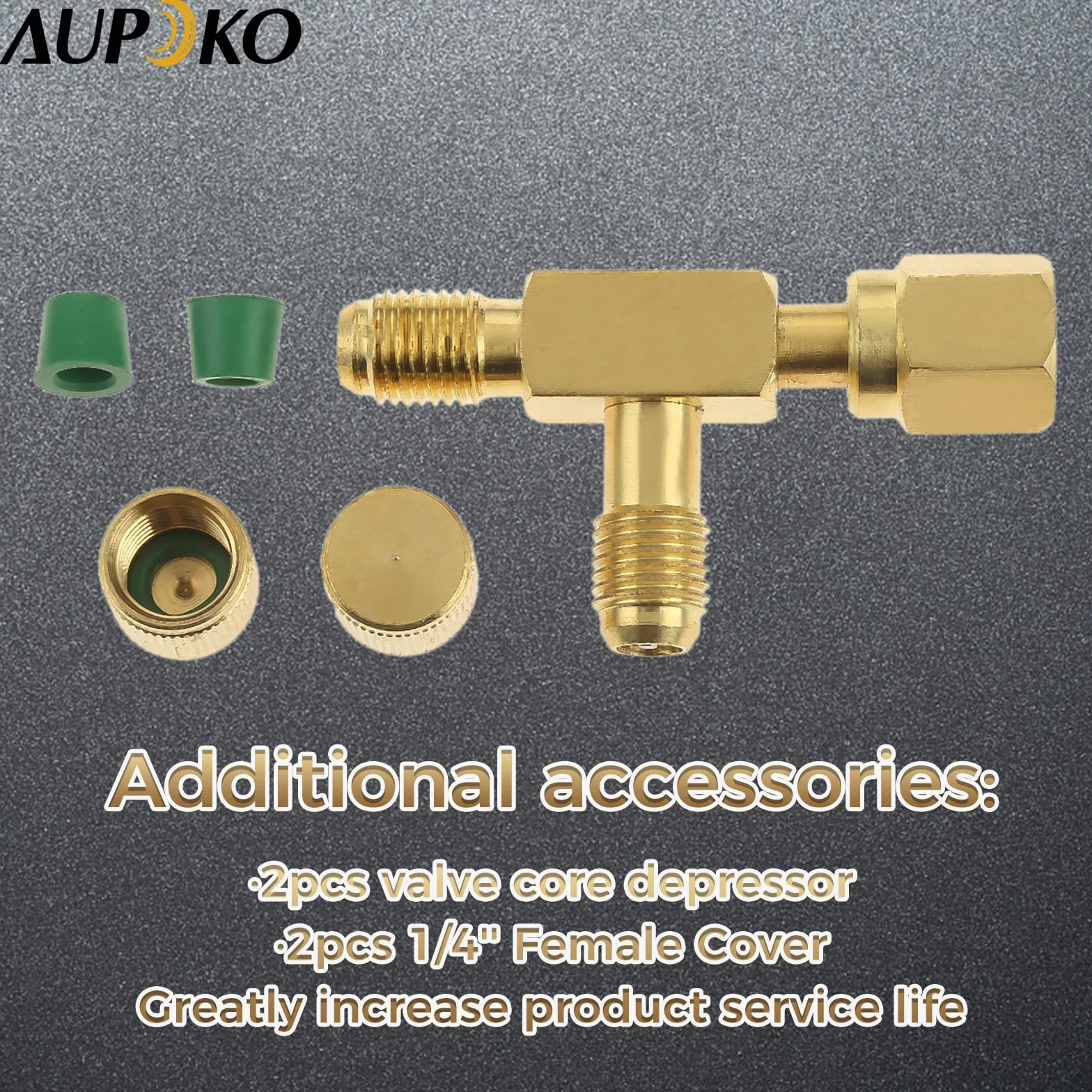 Aupoko Acoplador de acceso rápido en T, adaptador de núcleo de válvulas de 1/4 pulgadas con conector giratorio