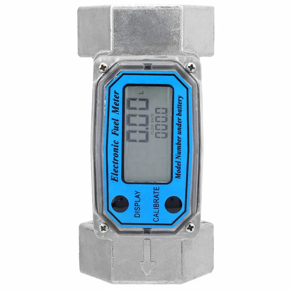 Medidor de Flujo de Turbina Electrónico Digital de Aluminio 15-120L 1.5 Pulgadas NPT