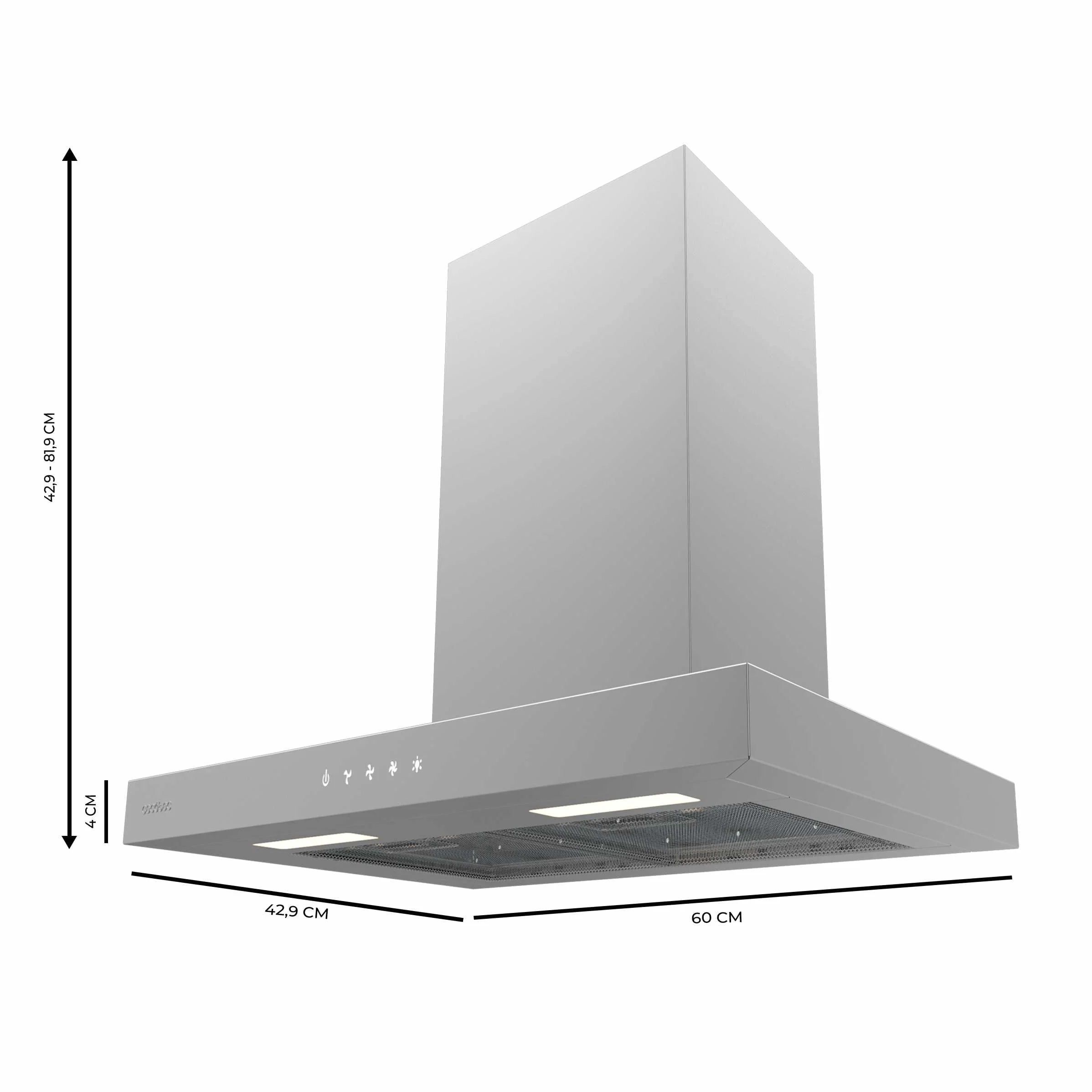 Cecotec Campana Extractora 60cm Bolero Flux TT 604000 Inox A++ 393m3/h Motor DC