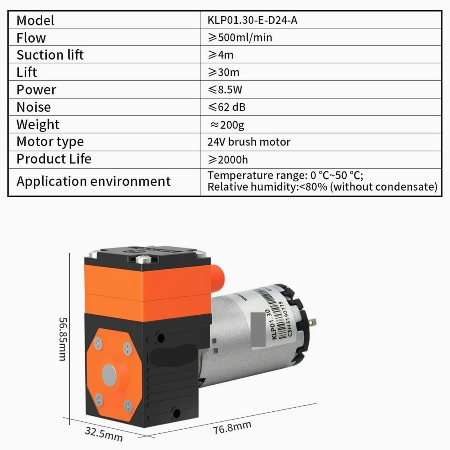 Bomba de diafragma Bomba de diafragma de alto caudal de 600 ml/min, motor de 12 V y 24 V CC, presión de líquido for laboratorio y aguas residuales.(24)