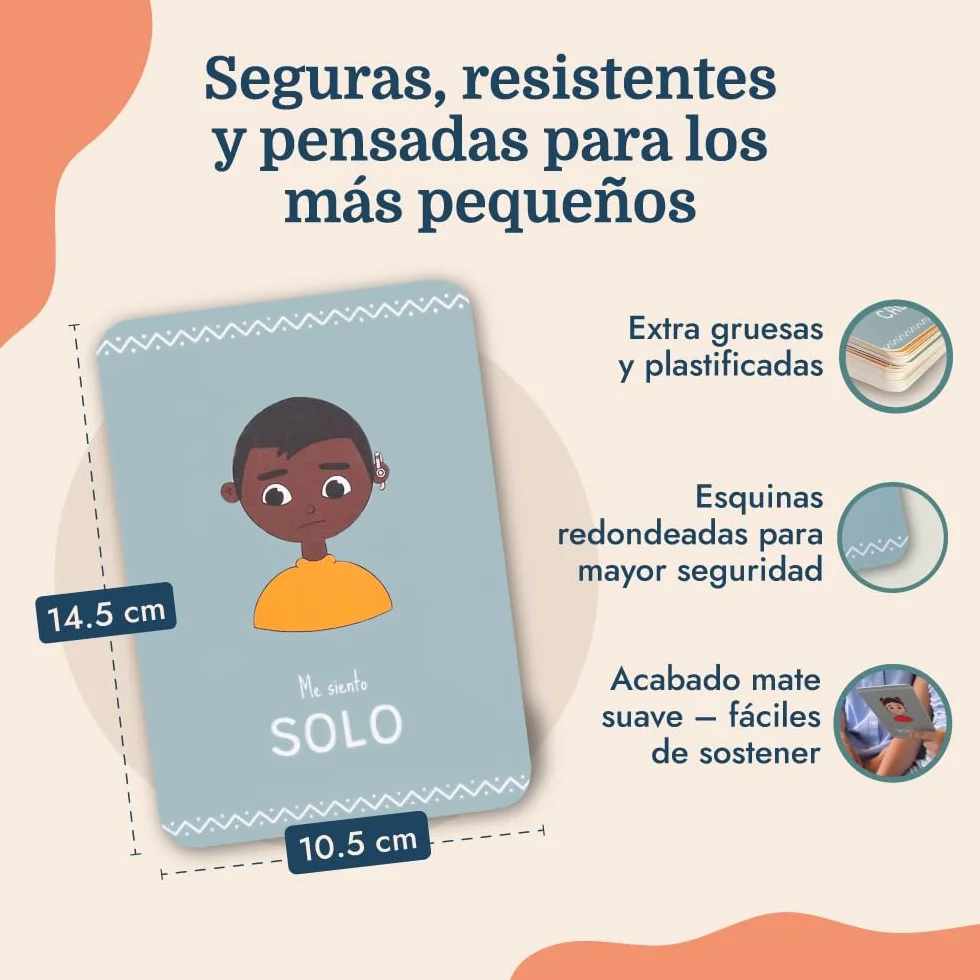 Samma Sati Tarjetas de Emociones Montessori Juego Educativo Flashcards para Niños 2 Años Pictogramas Español