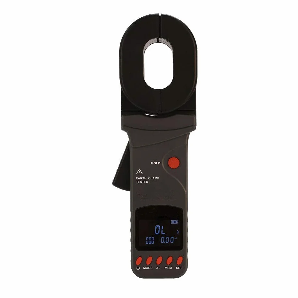 Medidor de resistencia digital Resistencia FR2000C + pinza de masa Medidor de resistencia Tierra metro de la abrazadera Loop Tester probador de la salida actual