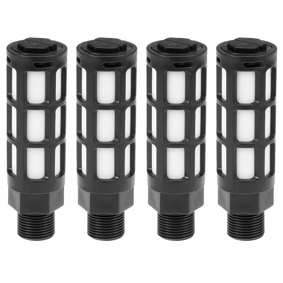 Sourcingmap Silenciador neumático 3/8 PT negro 4 unidades