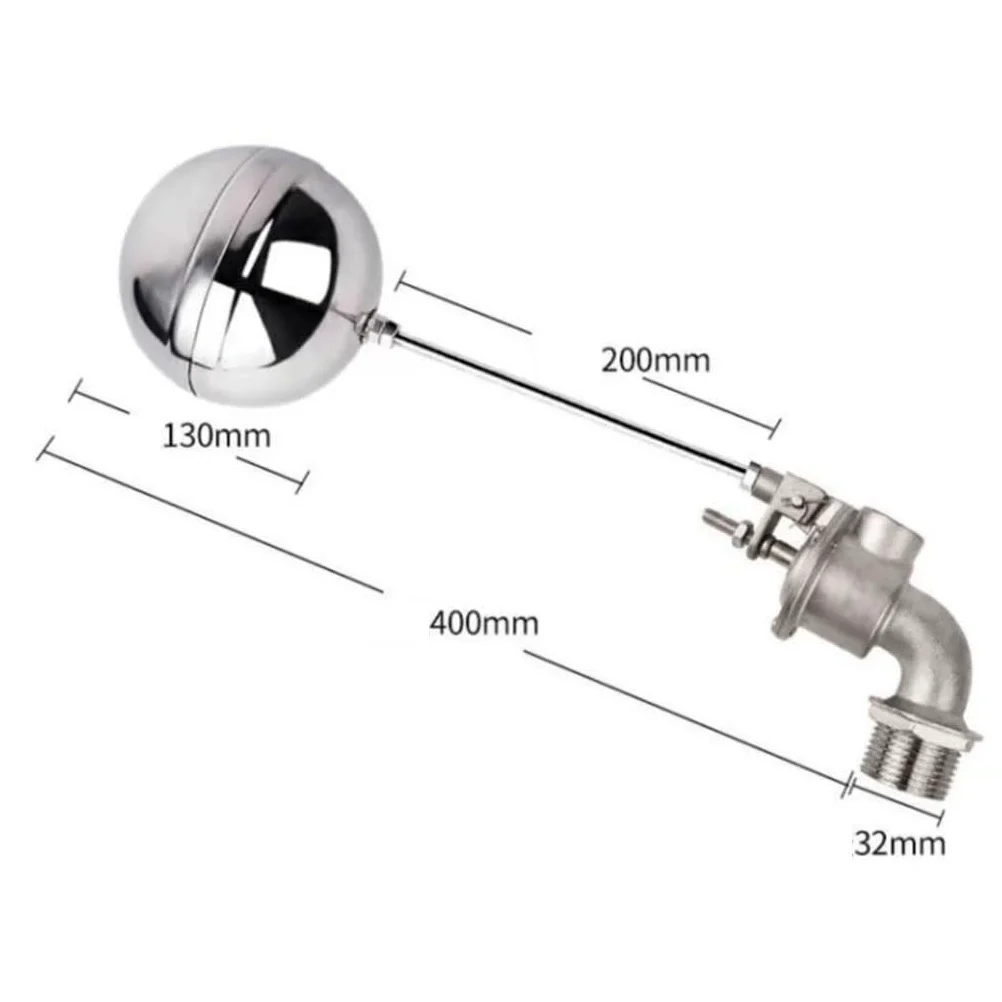 Válvula de flotador montada superior de 90 grados de acero inoxidable-3/4 pulgadas y 1 pulgada-válvula de interruptor de flotador de tanque de agua duradera 1 Uds(1inch)