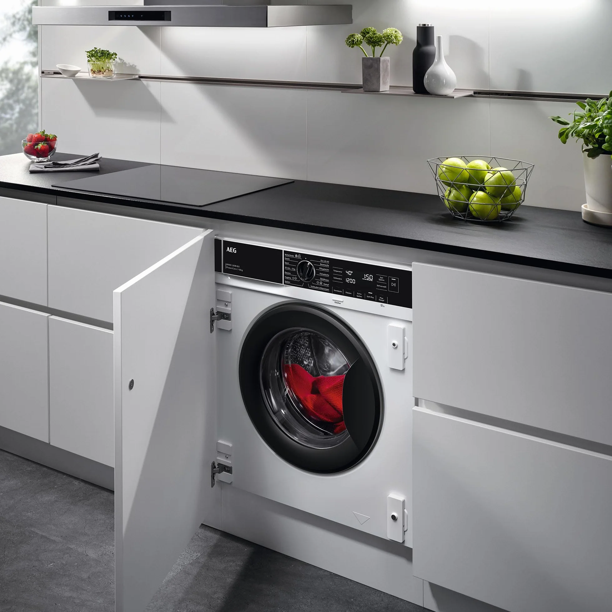 AEG LWN8E8636F Lavasecadora Carga Frontal 8 kg 4 kg 1600 rpm Serie 8000 Vapor PowerCare ProSense Motor Inverter Blanco Clase A