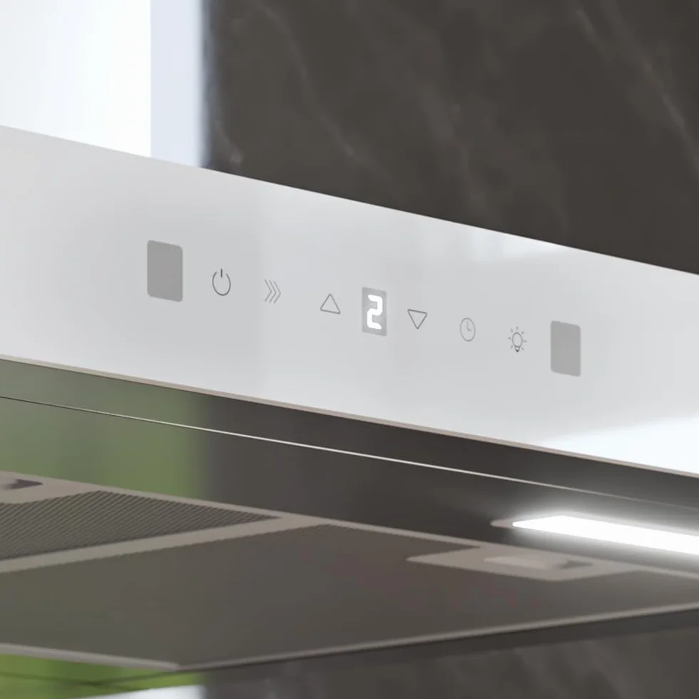 Cecotec Campana Extractora 90 cm Bolero Flux TT 905500 Glass White A++ 70W 550m³/h Control Táctil LED