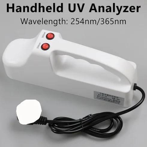 Analizador UV portátil 254 NM 365 NM, probador laboratorio filtros 50x150 mm, lámpara cuarzo inspección cromatográfica AC220V
