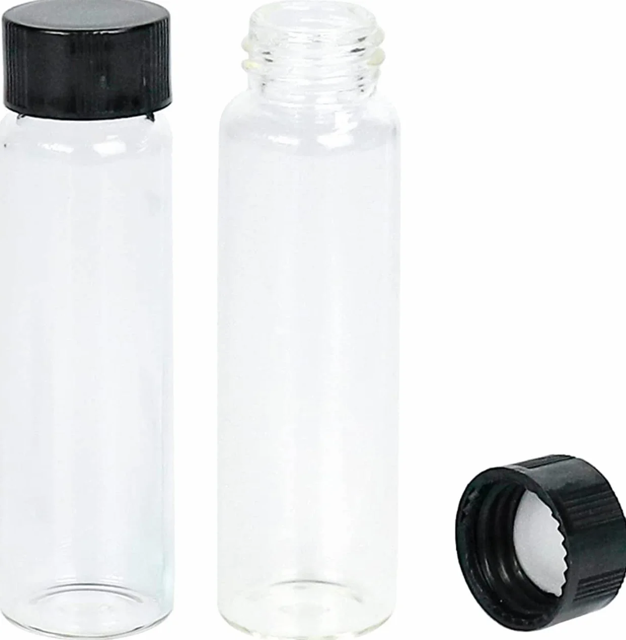 ALWSCI 12mL Botellas de Muestras de Vidrio con Tapón de Rosca PE Liner 19x65mm Viales de Laboratorio