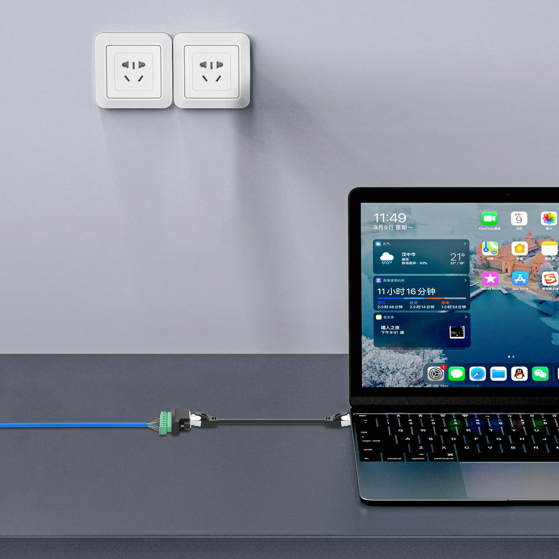 GINTOOYUN 2 szt. RJ45 Panel Montażowy Adapter RJ45/8P 8C Żeński Wtyk 8-pinowy Adapter Złącza Śrubowego z Śrubą Montażową do Komputerów Stacjonarnych, DVR