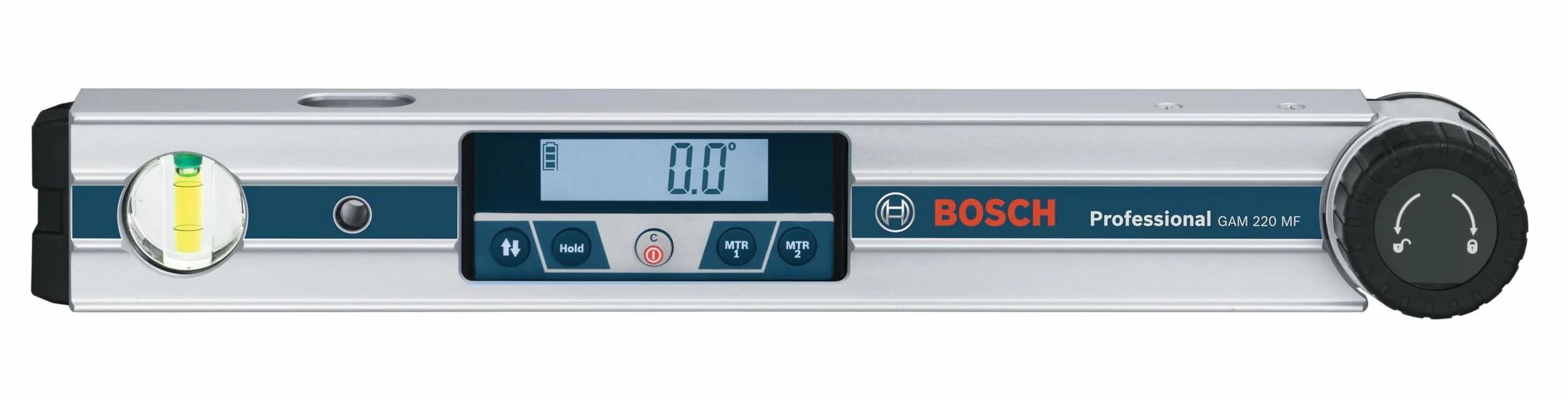Bosch Professional Medidor digital de ángulos GAM 220 MF (cálculo de ángulos de inglete, margen de medición: 0 - 220º, longitud: 40 cm)