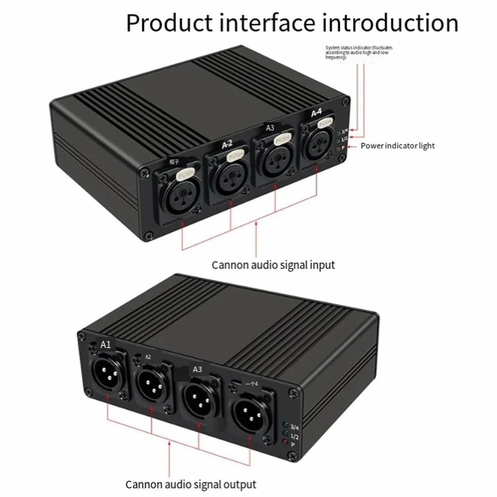 Extensor de Fibra óPtica de Audio XLR de 4 Canales a TravéS de Fibra óPtica SC hasta 20 Km Extensor de Audio Balanceado XLR Enchufe de la UE