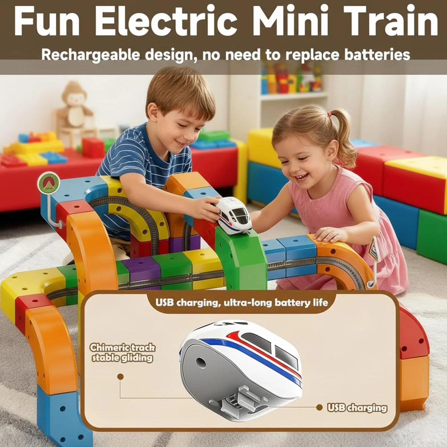 Track Fusion Juego de tren eléctrico construcción de cubo mágico tren motorizado gravedad sistema pista 3D regalo aprendizaje niños niñas 123 piezas