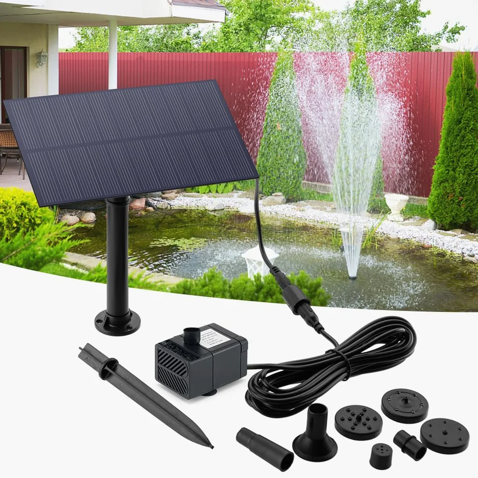 Paneles solares, 5W 5V Panel de energía solar Bomba agua Decoración jardín con