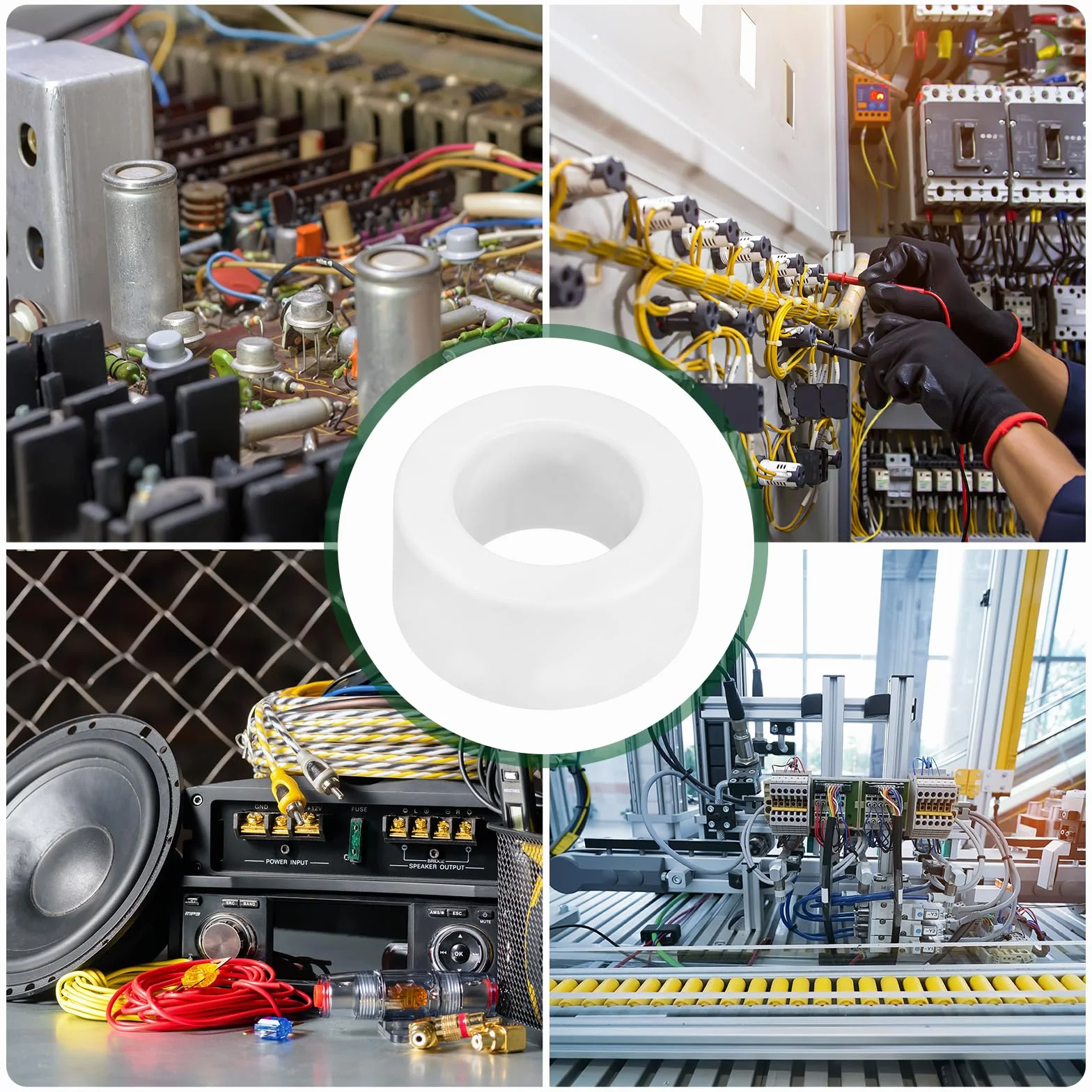 QUARKZMAN 3 Piezas Núcleo Toroidal De Ferrita Para Supresión De Ruido RFI EMI Clip Para Cable 21mm Blanco
