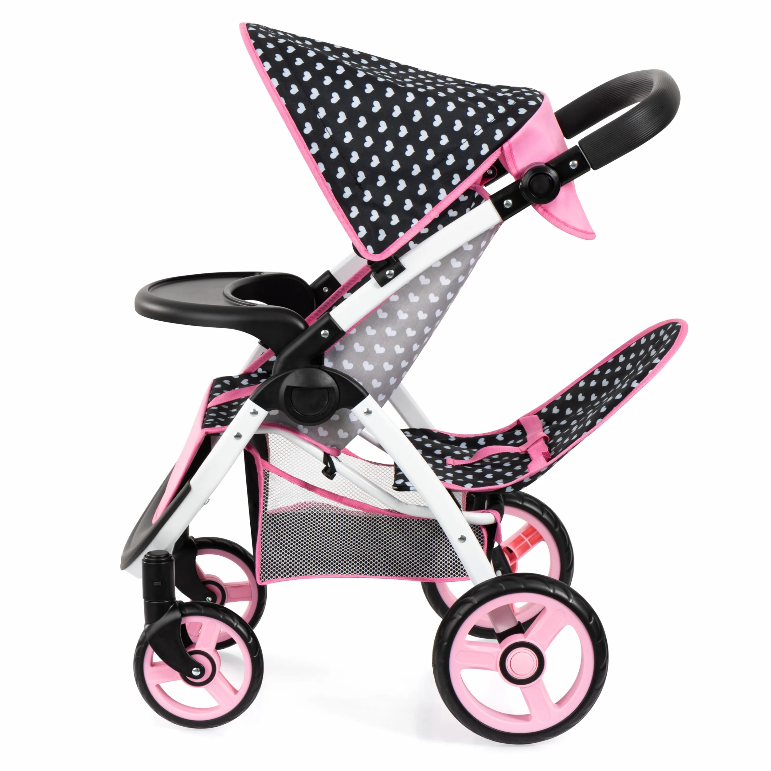 Bayer Design 39460AA Cochecito de muñeca gemelas Carrito Doble Altura Regulable