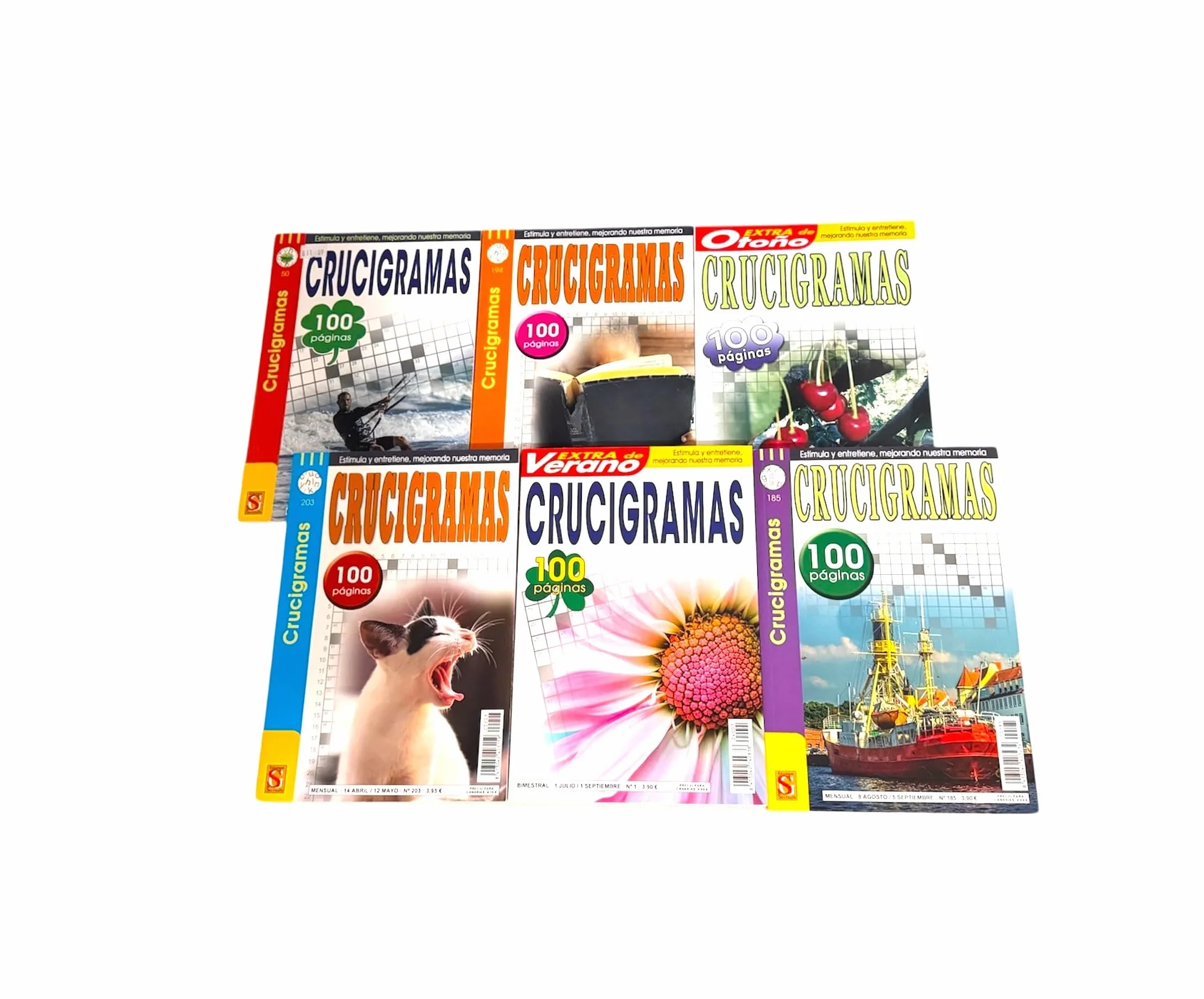 Pack 4 Libros Crucigramas Adultos Mayores 354 Pasatiempos Español Surtidos