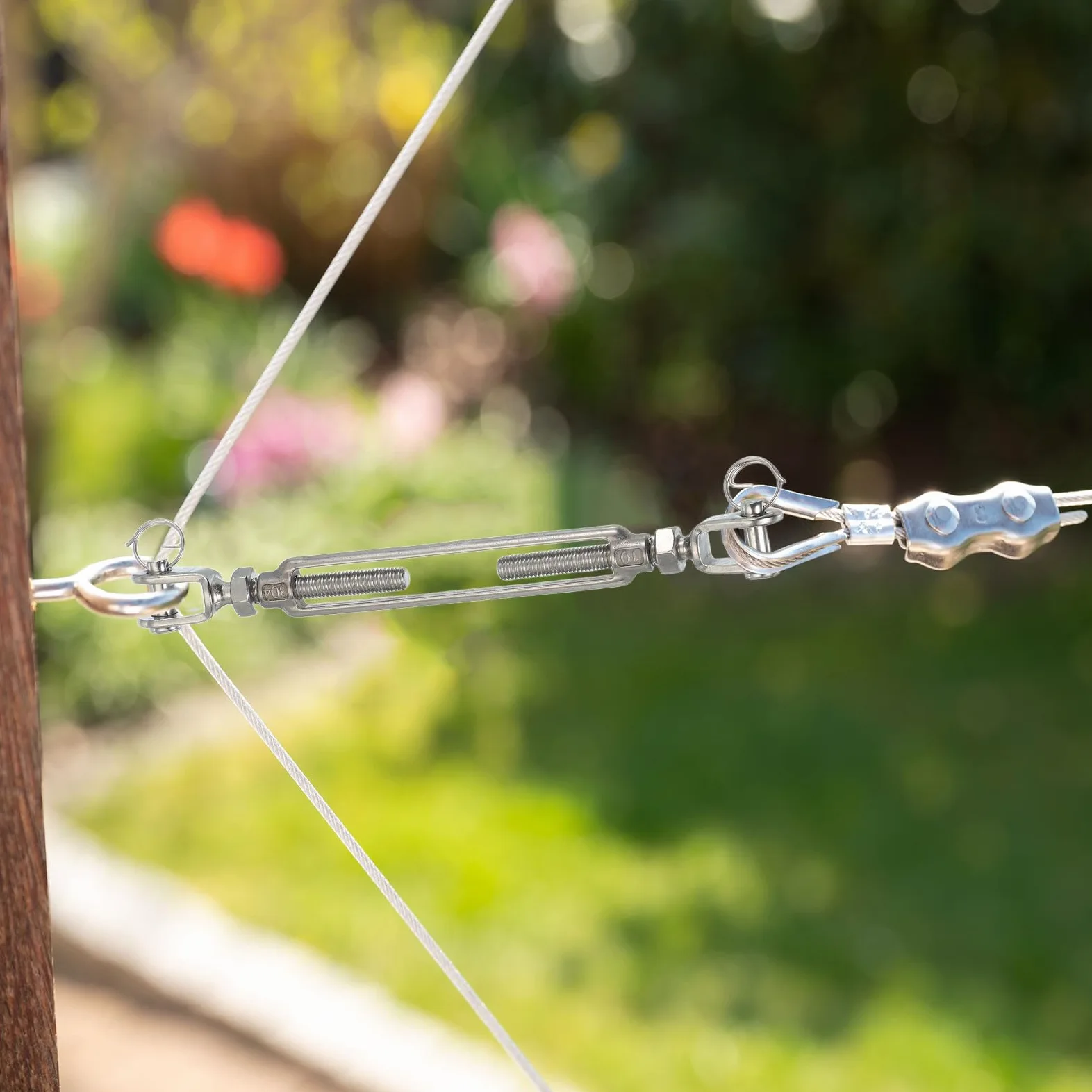 QUARKZMAN 2 Piezas M16(5/8") Tensor De Cable De Ojo Y Ojo, Tensor Ajustable De Acero Inoxidable 304 para Vela De Sombra, Tendedero, Límite De Carga De Trabajo 5300 Lbs