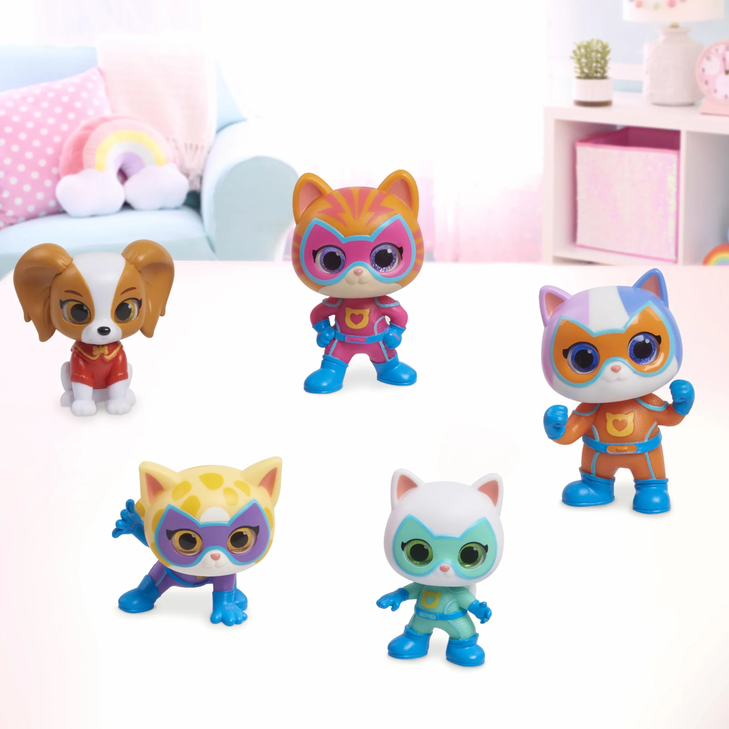 Disney Junior SuperKitties Hero Squad 5 Figuras Coleccionables 5 cm Juguetes para Niños 3+