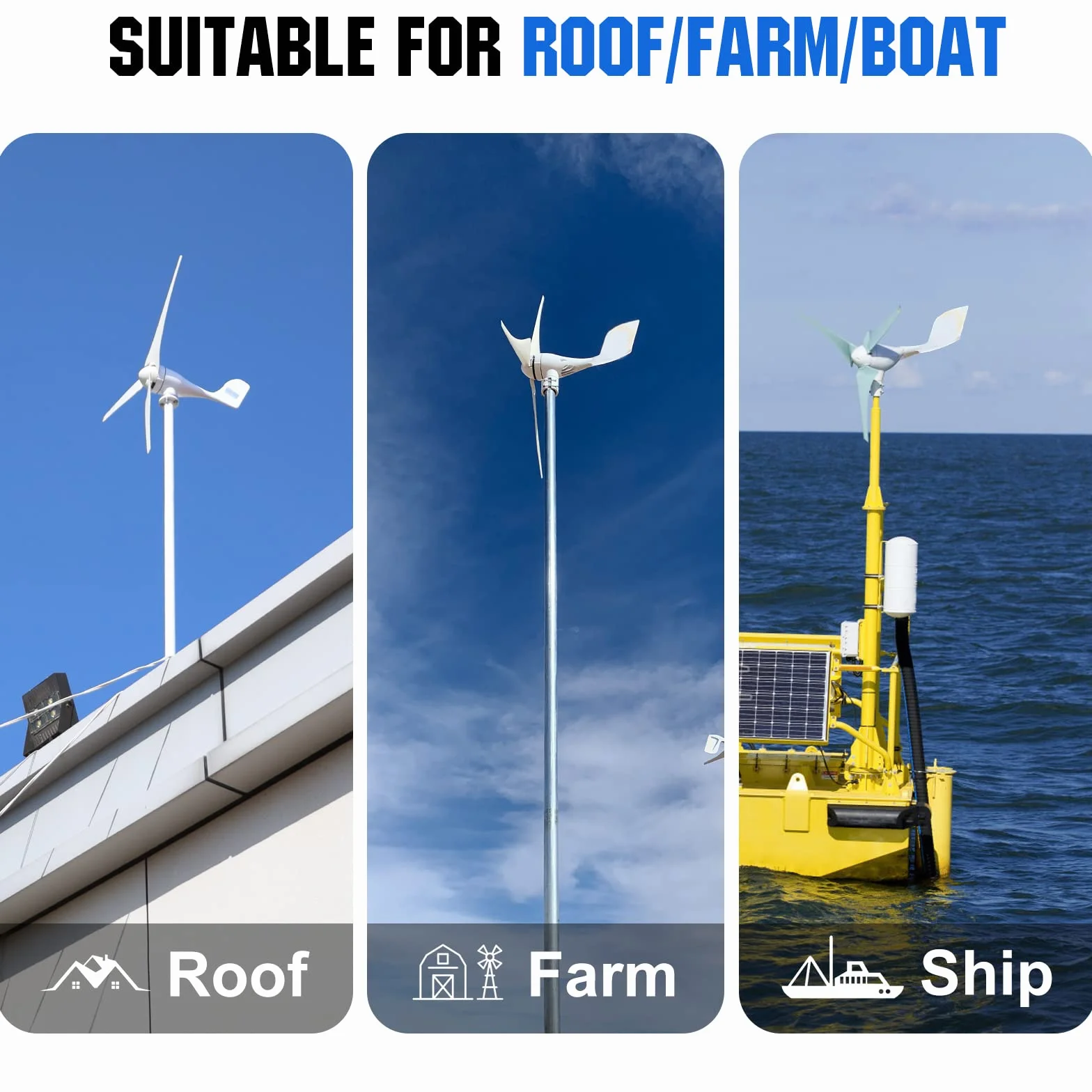 ECO-WORTHY Kit de energía de generador de turbina eólica de 400 W y 24 V con controlador de carga solar de viento híbrido de 40 A para sistema de energía eólica solar marina/hogar/híbrido