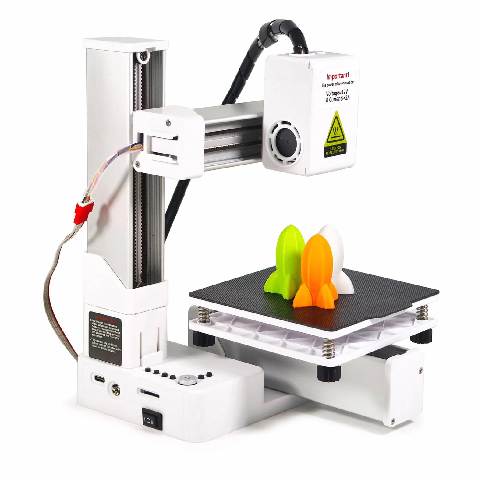ciciglow Impresora 3D FDM Mini, Máquina de Impresión 3D de 40 Mm/s para Niños y Principiantes, Admite 1,75 Mm de Filamento TPU de PLA, Tamaño de Impresión de 100x100x100 Mm (White)