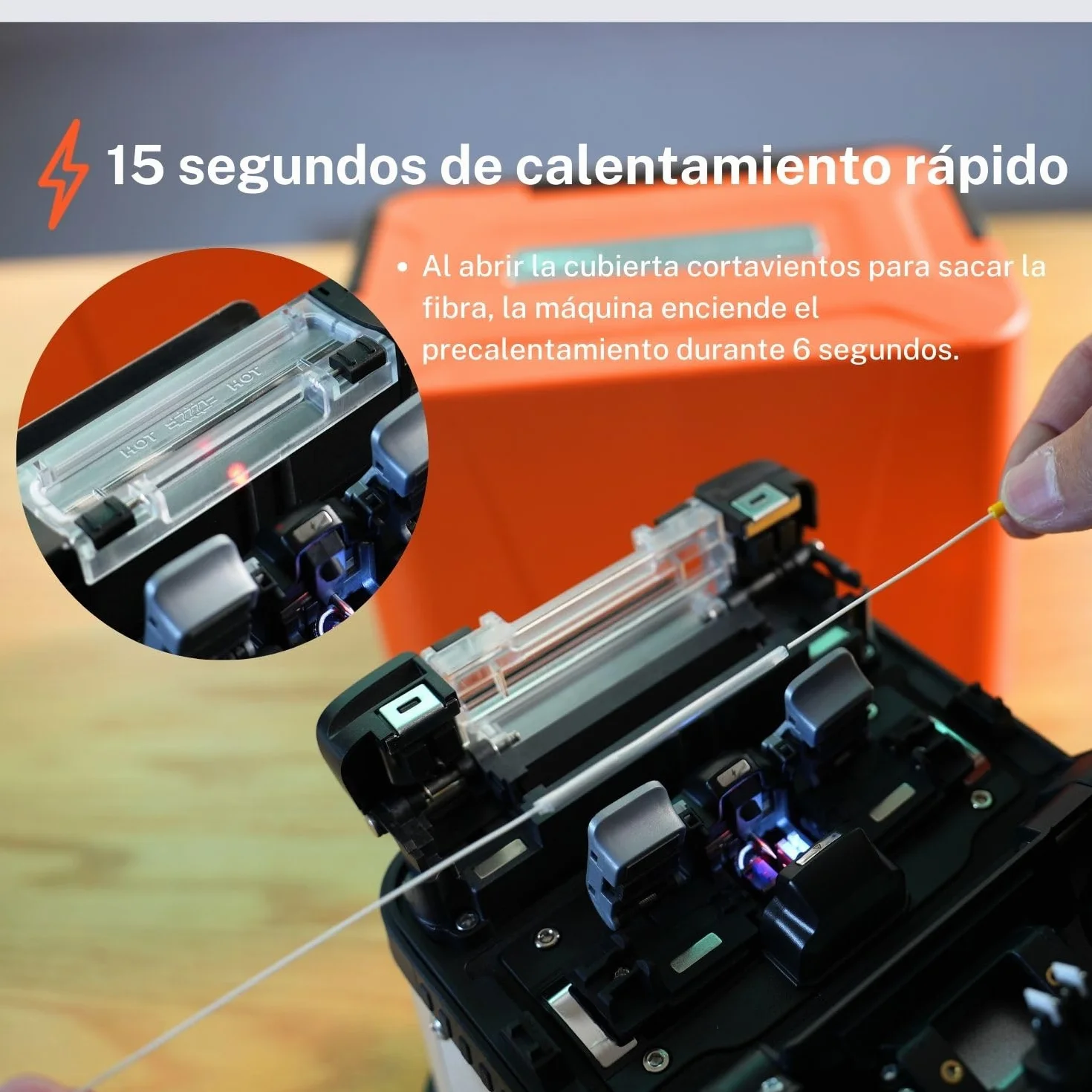Fusionadora de fibra óptica AI-10A con cuchilla eléctrica OPM VFL empalmador de fusión 4ta generación 7800 mAh