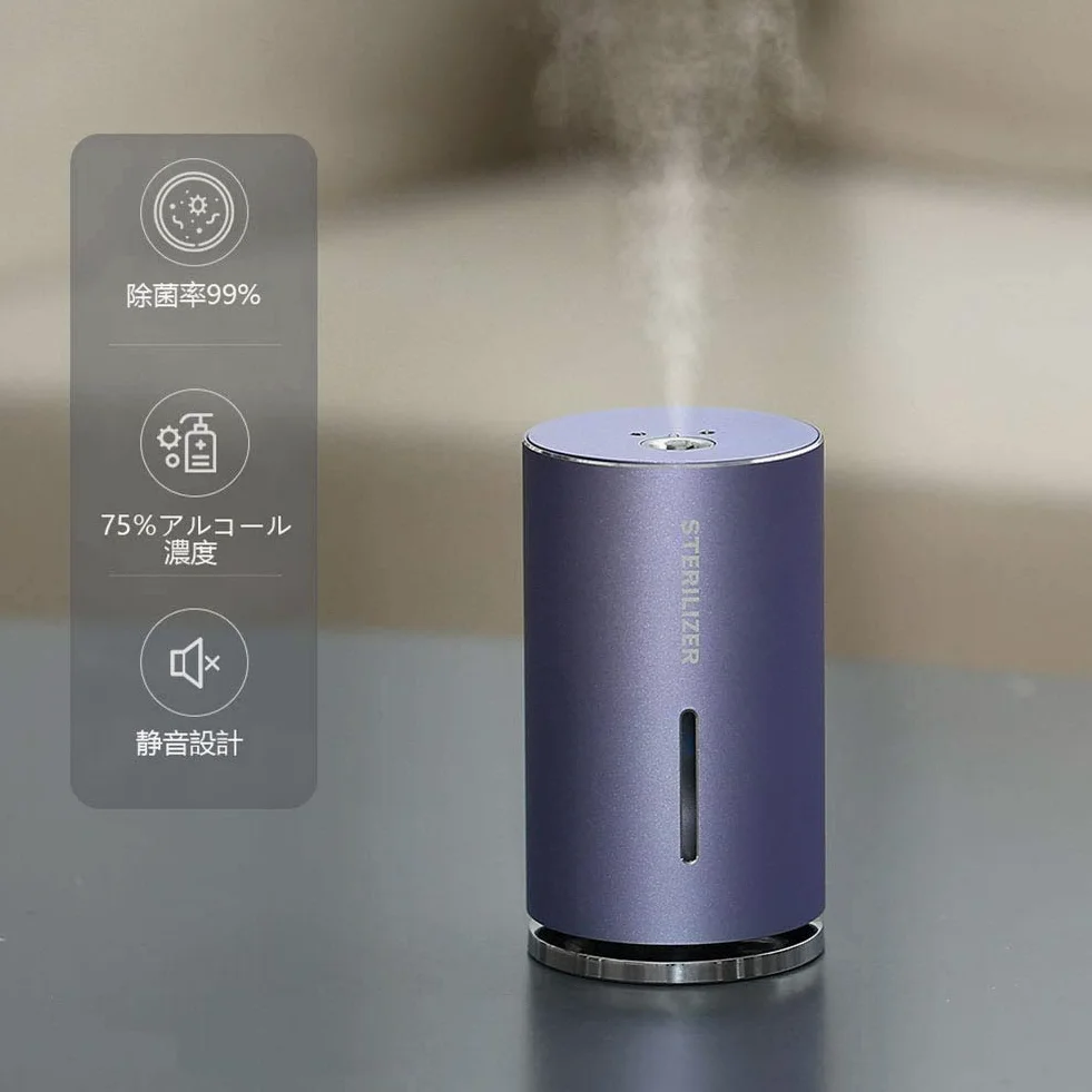 Pulverizador automático de desinfección de Alcohol Mini infrarrojo portátil, dispensador de Alcohol sin Toque, esterilizador de inducción de Carga USB,Sexy Purple