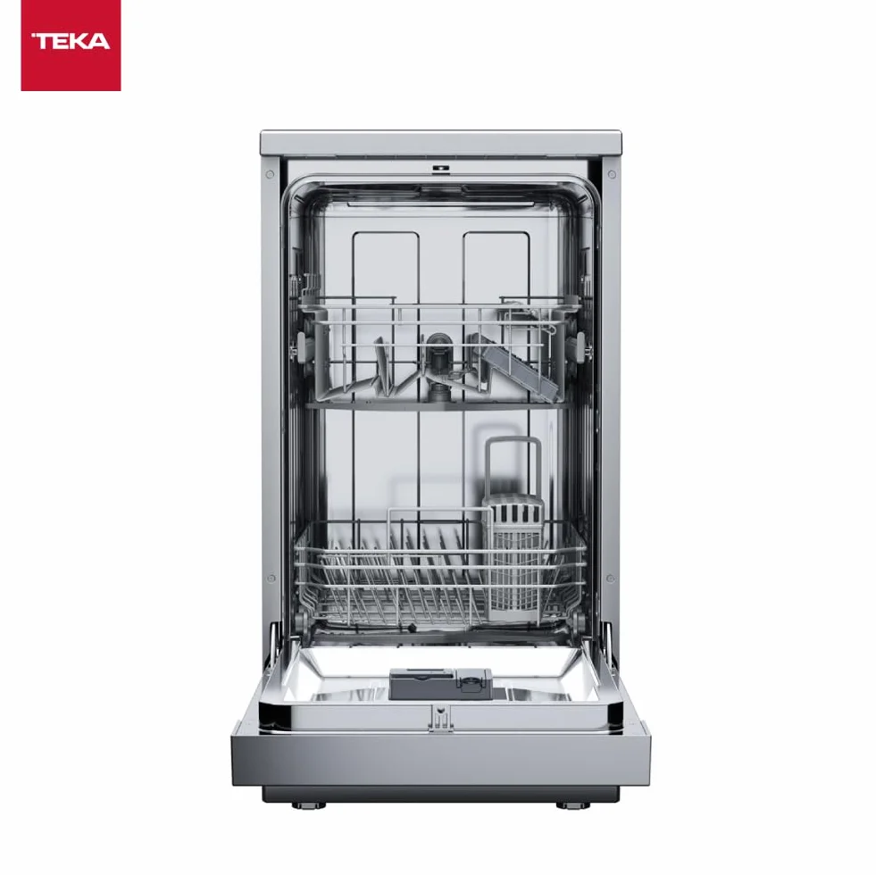 Teka Lavavajillas Libre Instalación 45 cm con Display LED, 9 Cubiertos, Acero Inoxidable DFS 24650 SS