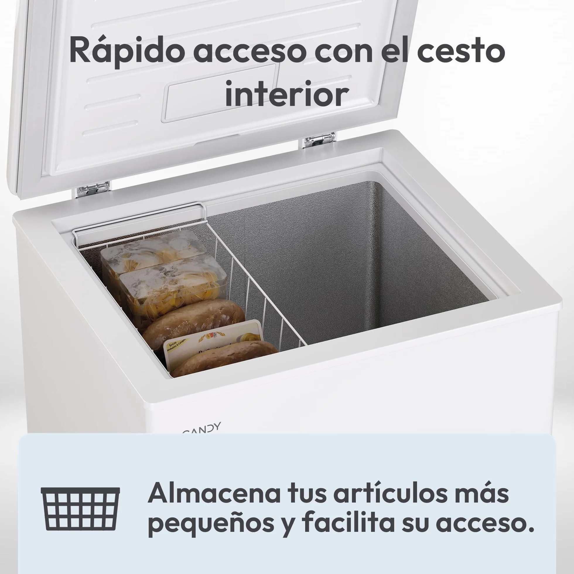 Candy CCHH 100E Congelador Arcón Horizontal 55CM 97L Estático Blanco