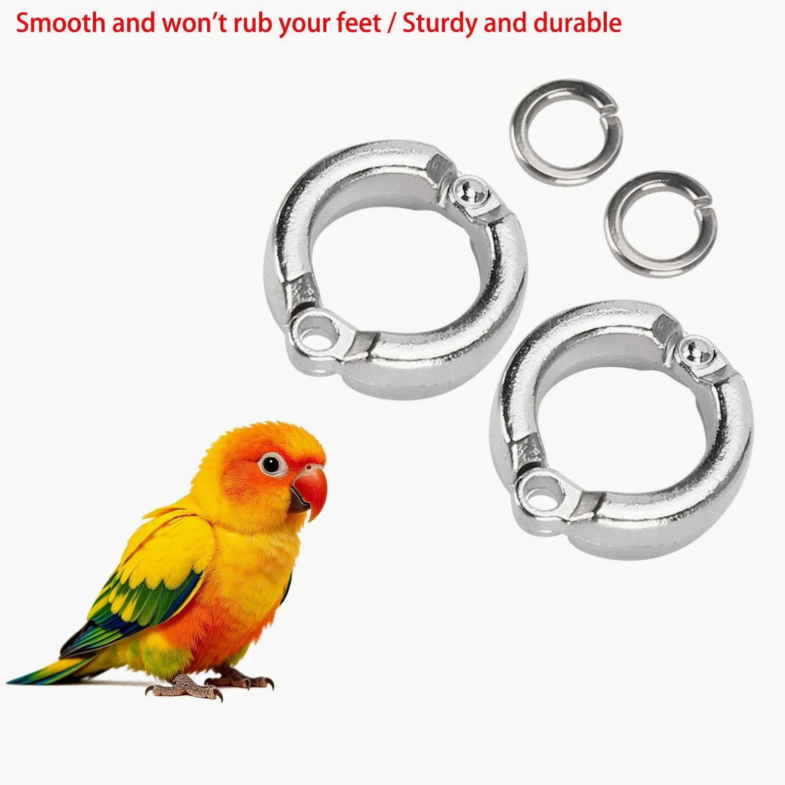 pájaro con las piernas cerradas, Patas de loro for entrenamiento aves, actividad con mosca al aire libre, cadena for pies, tobillo 4-15mm(100 pieces,15mm)