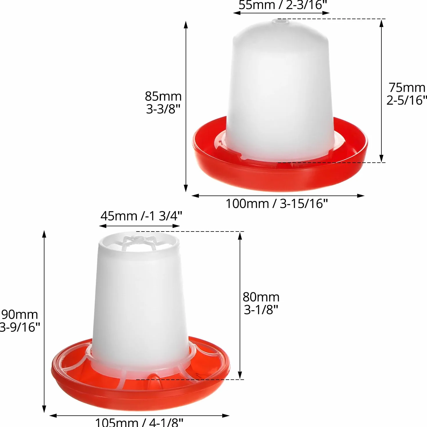 QWORK Juego de Comedero y Bebedero 160g 160ml para Pájaros Pequeños