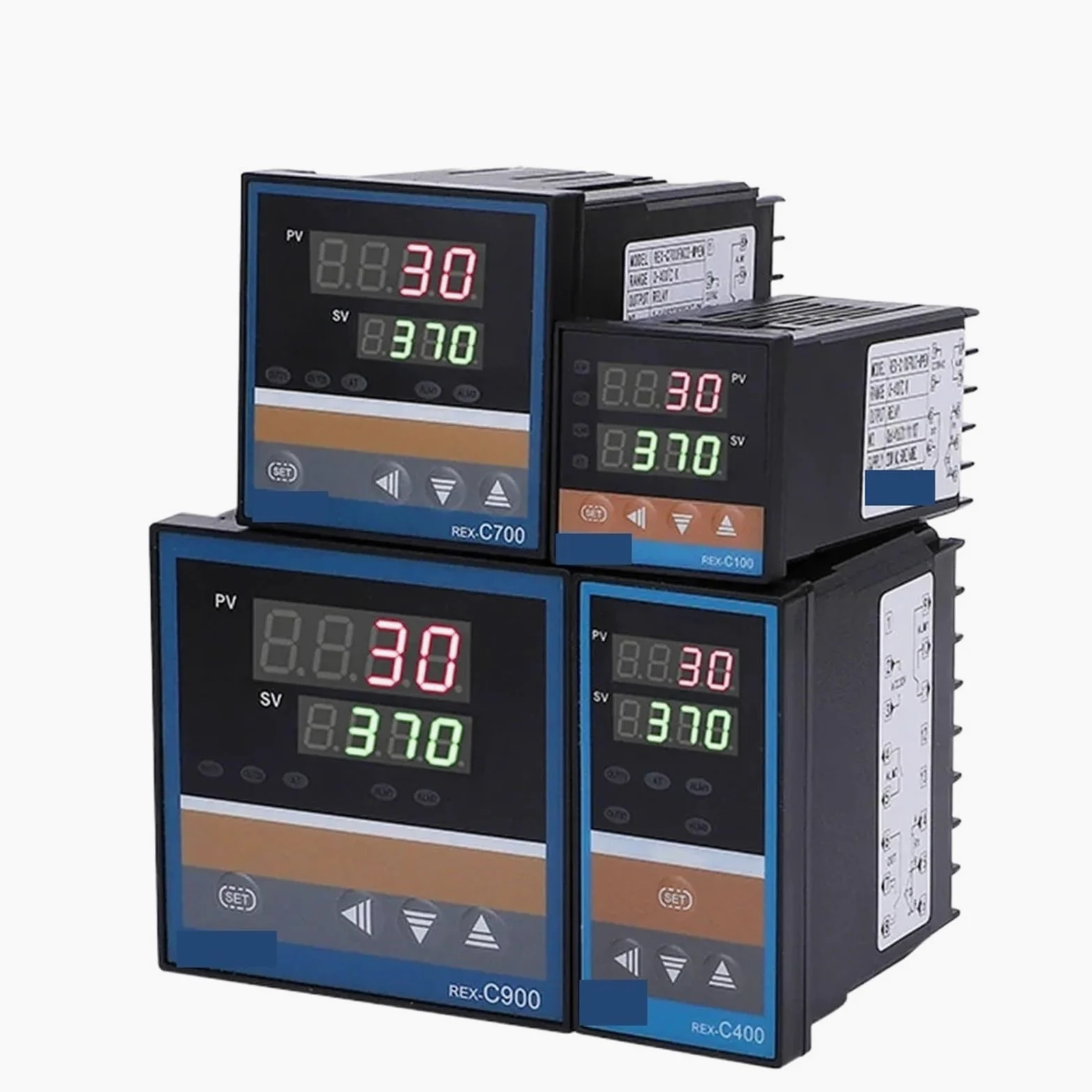 1 Uds REX-C100 48*48 controlador de temperatura PID REX-C400 48*96mm termostato Digital REX-C700 72*72 REX-C900 regulador de temperatura Industrial(M)