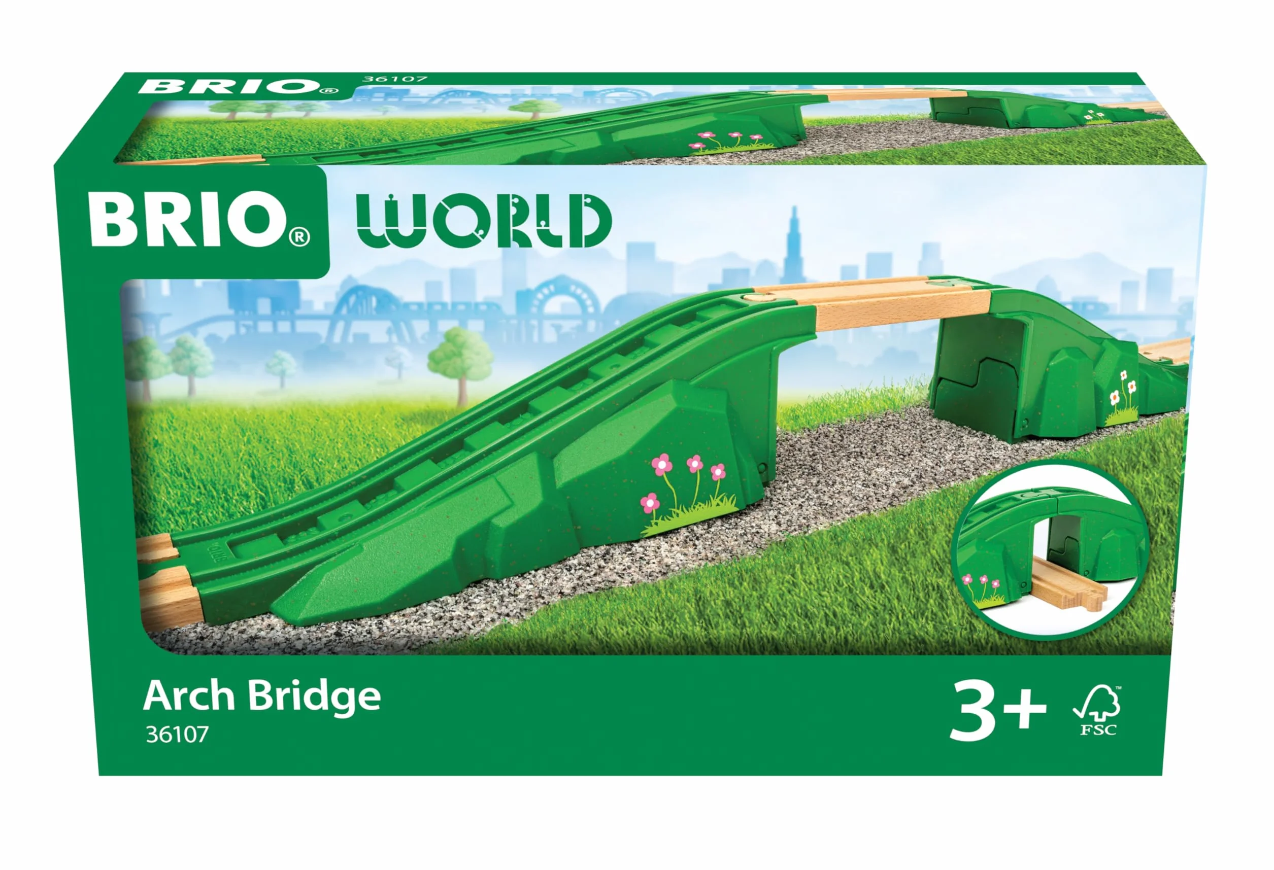 BRIO World Puente Arqueado Accesorio Tren Juguete Bloques Construcción Niños 3 Años Regalo