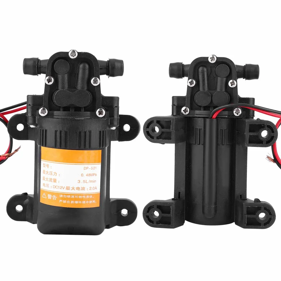 Bomba de Agua 12V Autocebante de Diafragma 0.48MPA 3.5L/Min para Jardín Caravana Camping