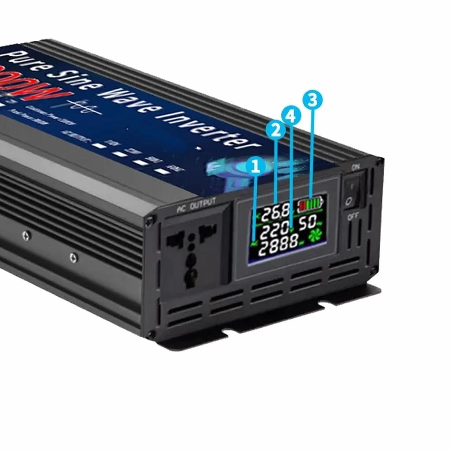 Inversor Inversor De Onda Sinusoidal Pura De 4000W 5000W 12V 220V 24V 110V Convertidor De Voltaje Portátil De CC A CA Inversor Solar para Coche(5000W 24V 220V 60HZ)